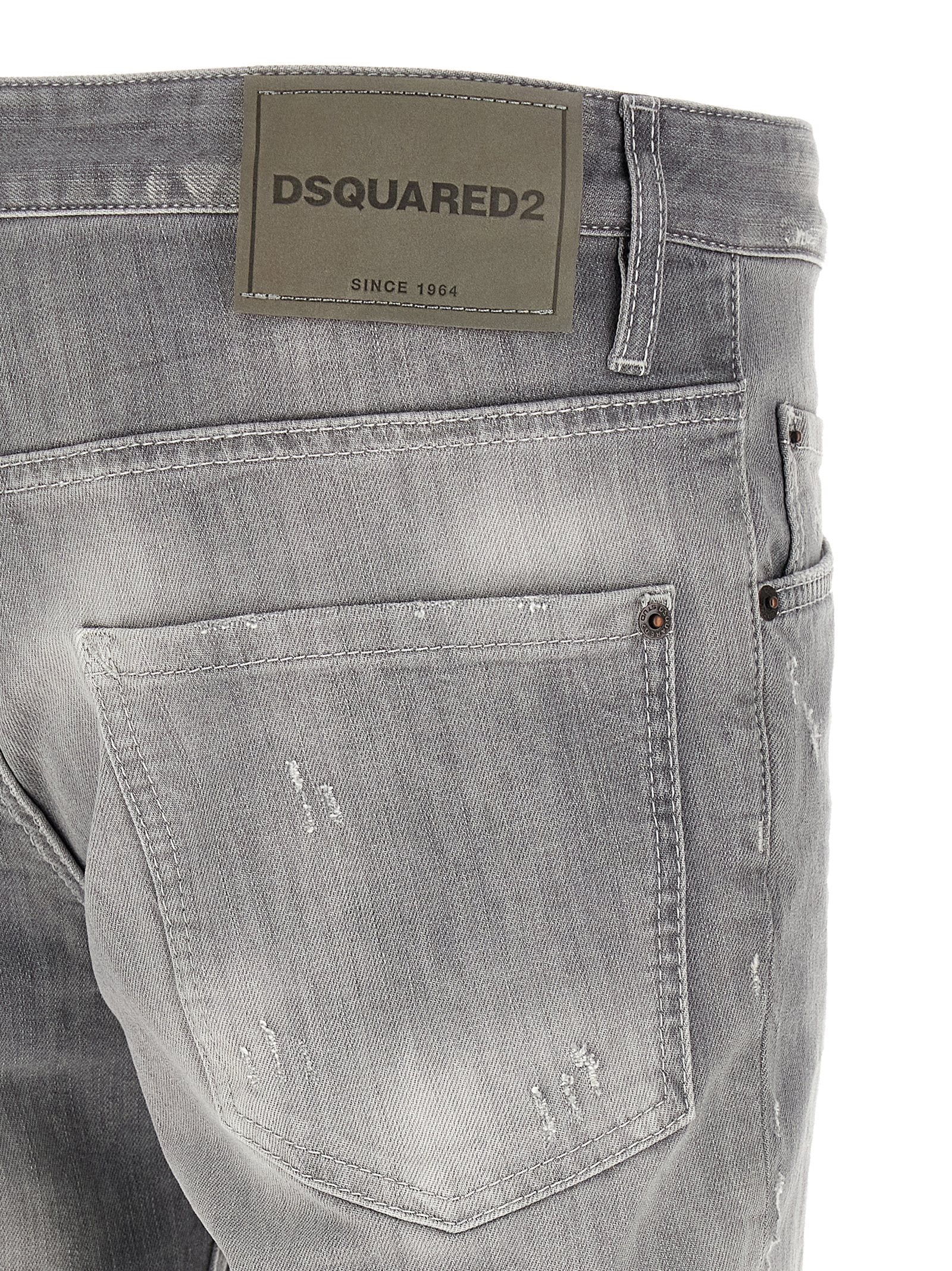 Dsquared2 slim tapered jeans grijs - detail vijfzaks-constructie