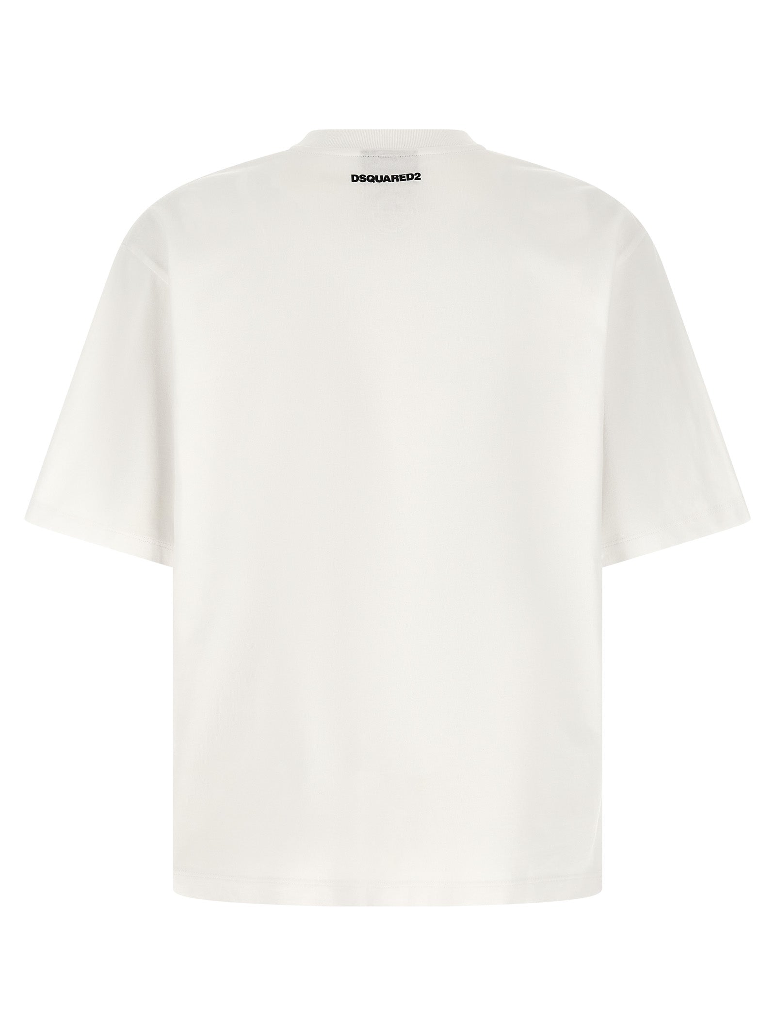 Dsquared2 ICONique Logo Print T-Shirt White Topwear Dsquared2