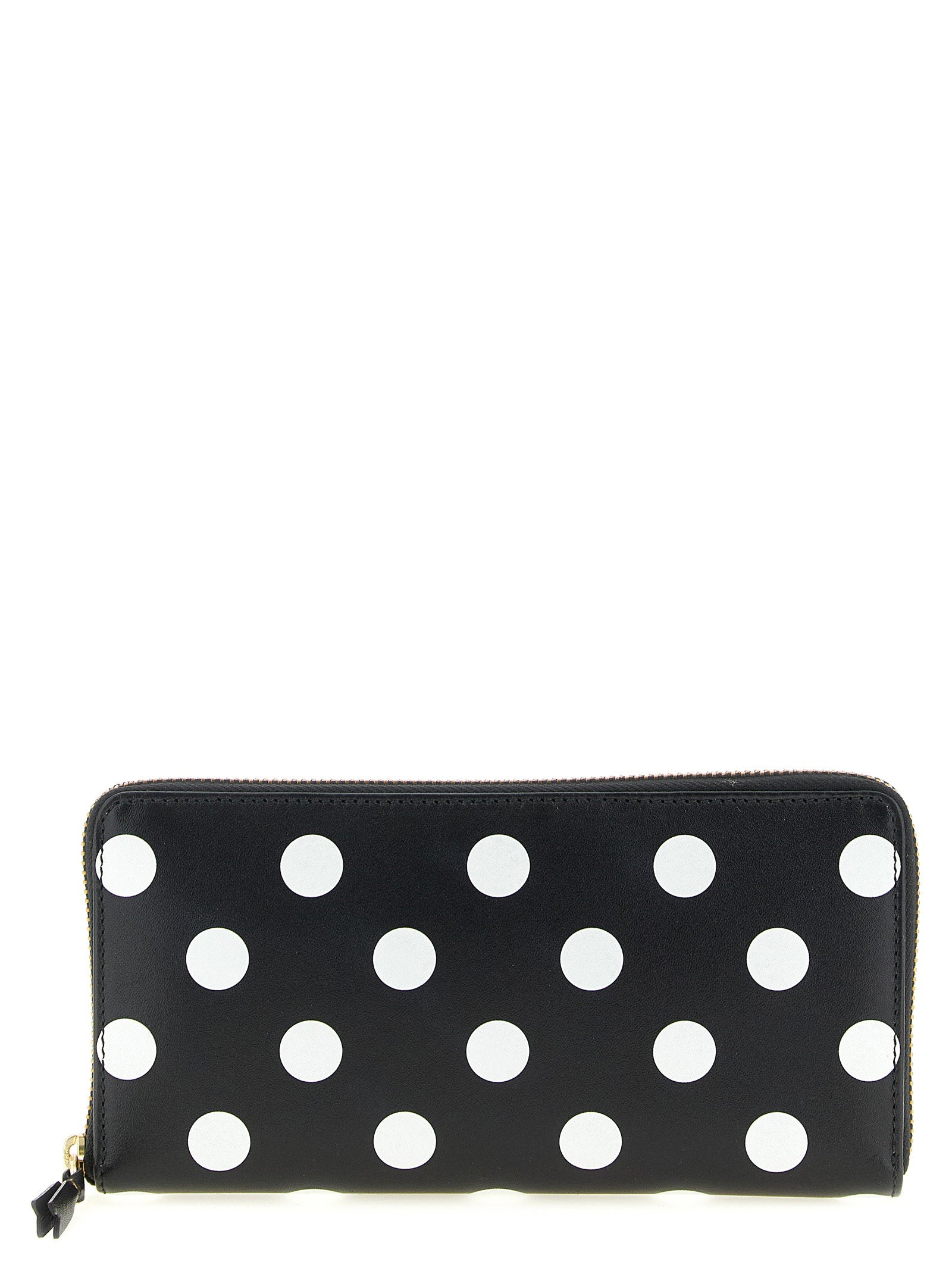 Comme des Garçons Wallet Polka Dots Zip Around Portemonnee Zwart Small Leather Goods Comme Des Garcons Wallet