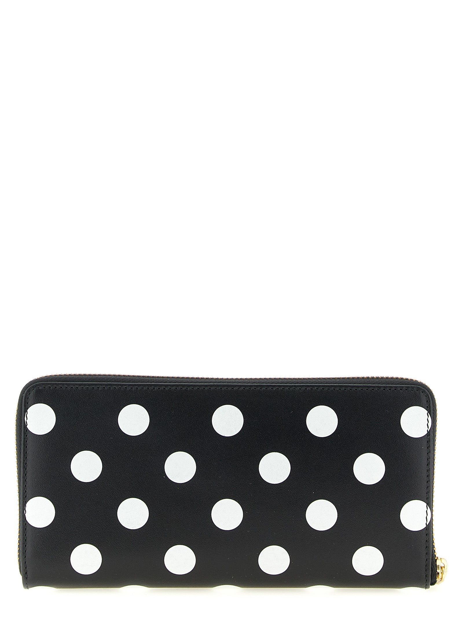 Comme des Garçons Wallet Polka Dot Zip Around Wallet Black