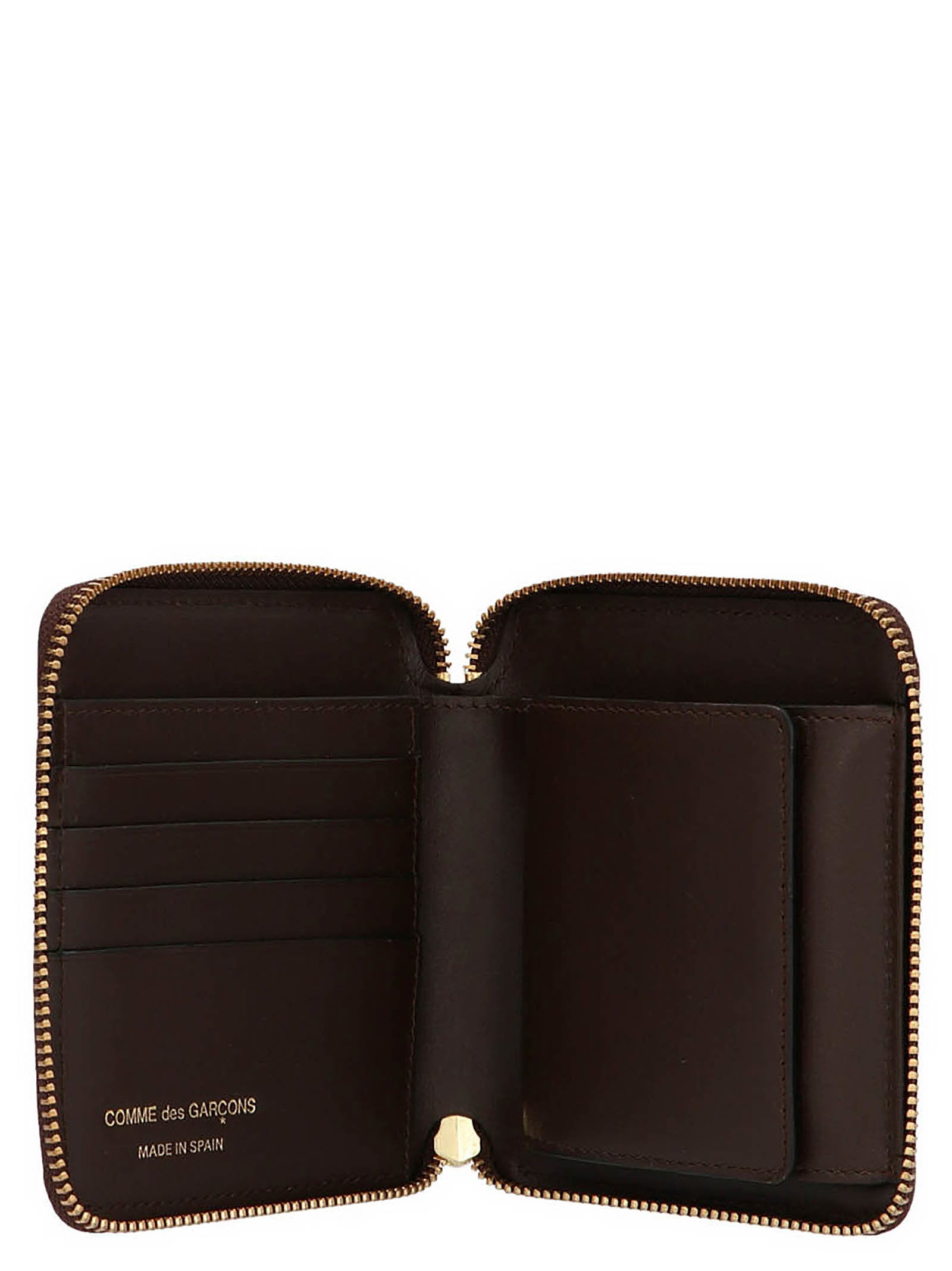 Comme des Garçons Wallet Arecalf SA2100 Zip Portemonnee Bruin Small Leather Goods Comme Des Garcons Wallet