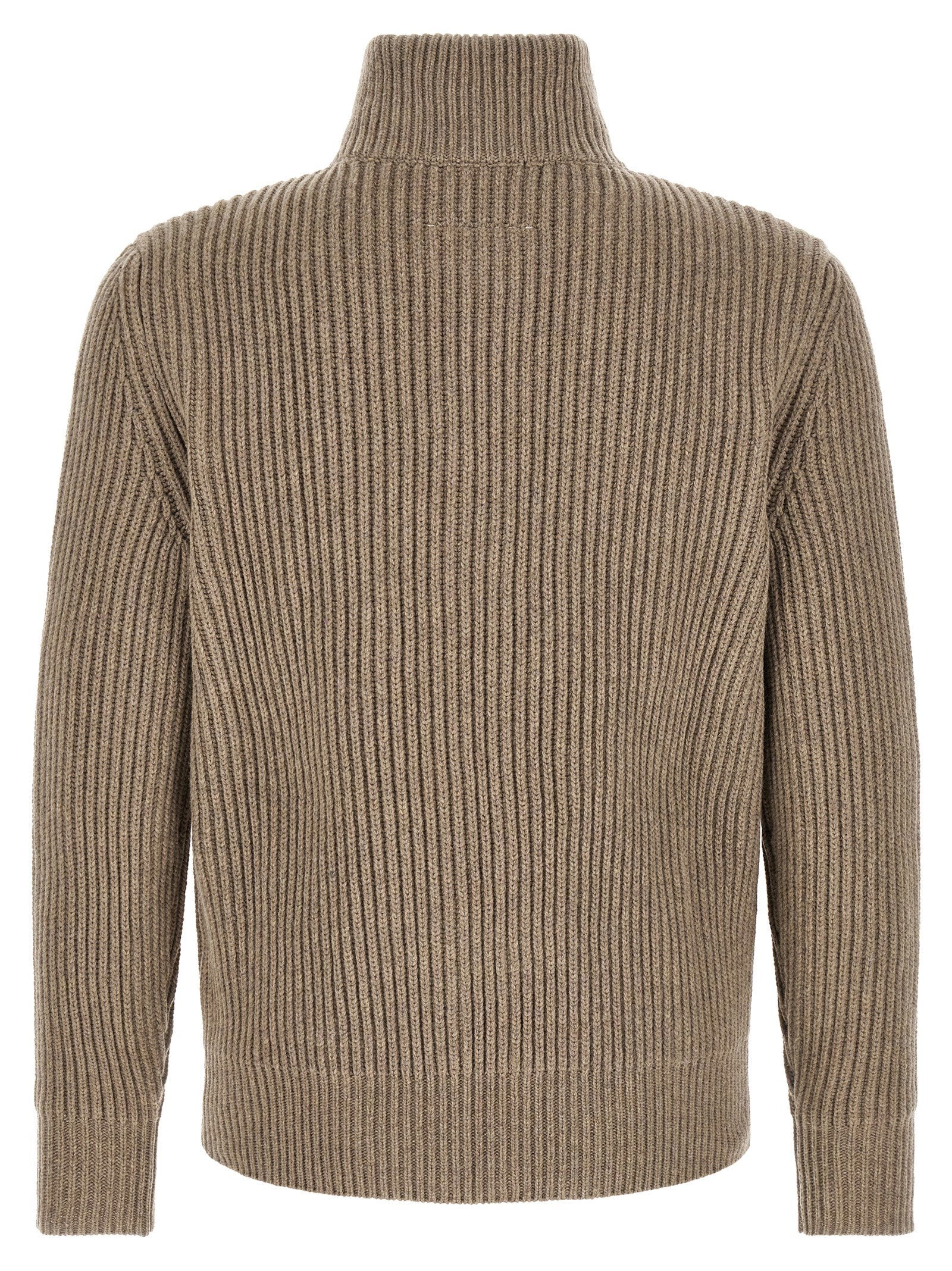 MM6 Maison Margiela White Stitch Line Jacket, detail van de trechterhals
