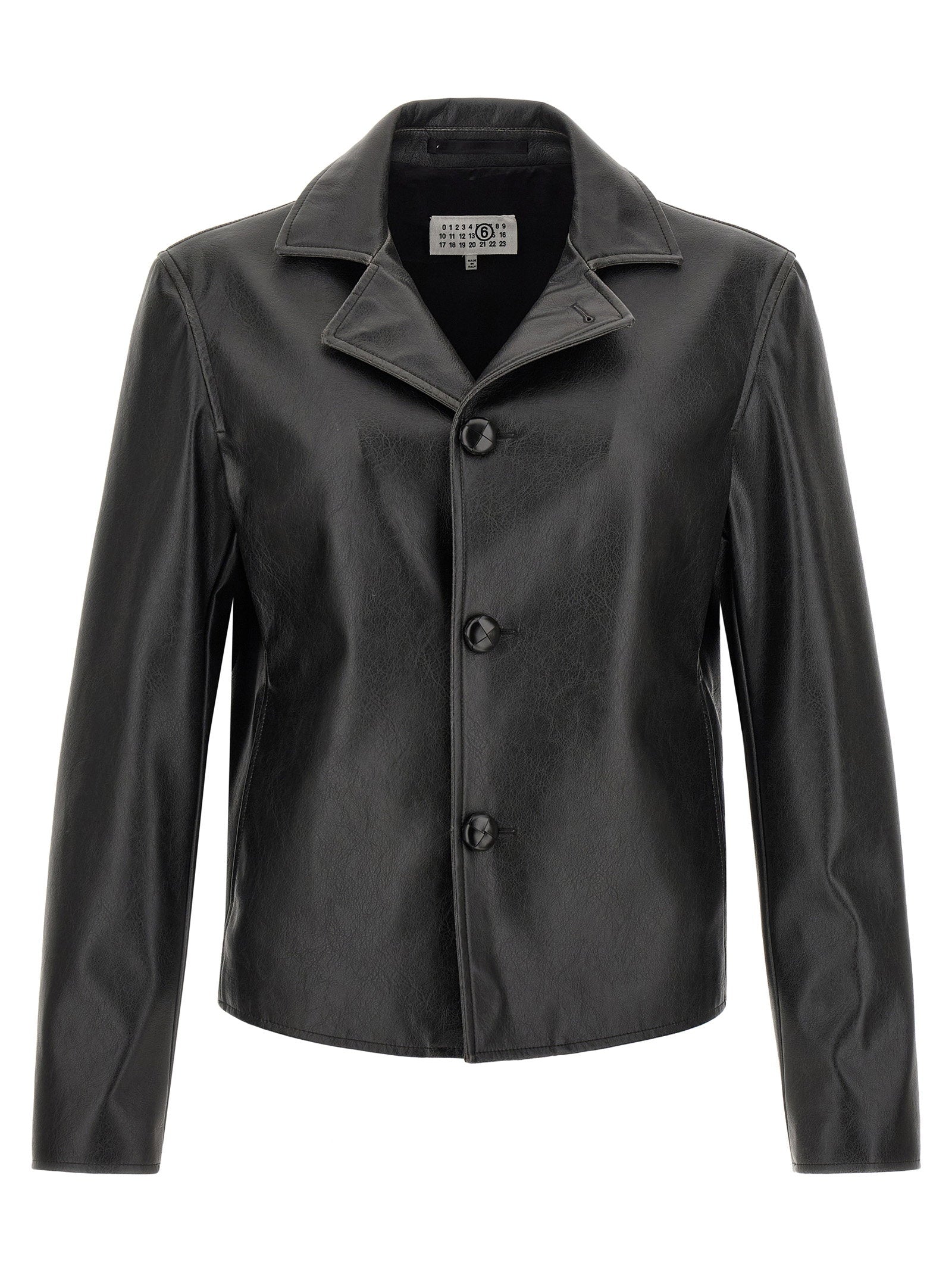 MM6 Maison Margiela Western Carré blazer zwart - vooraanzicht met tandkraag-revers