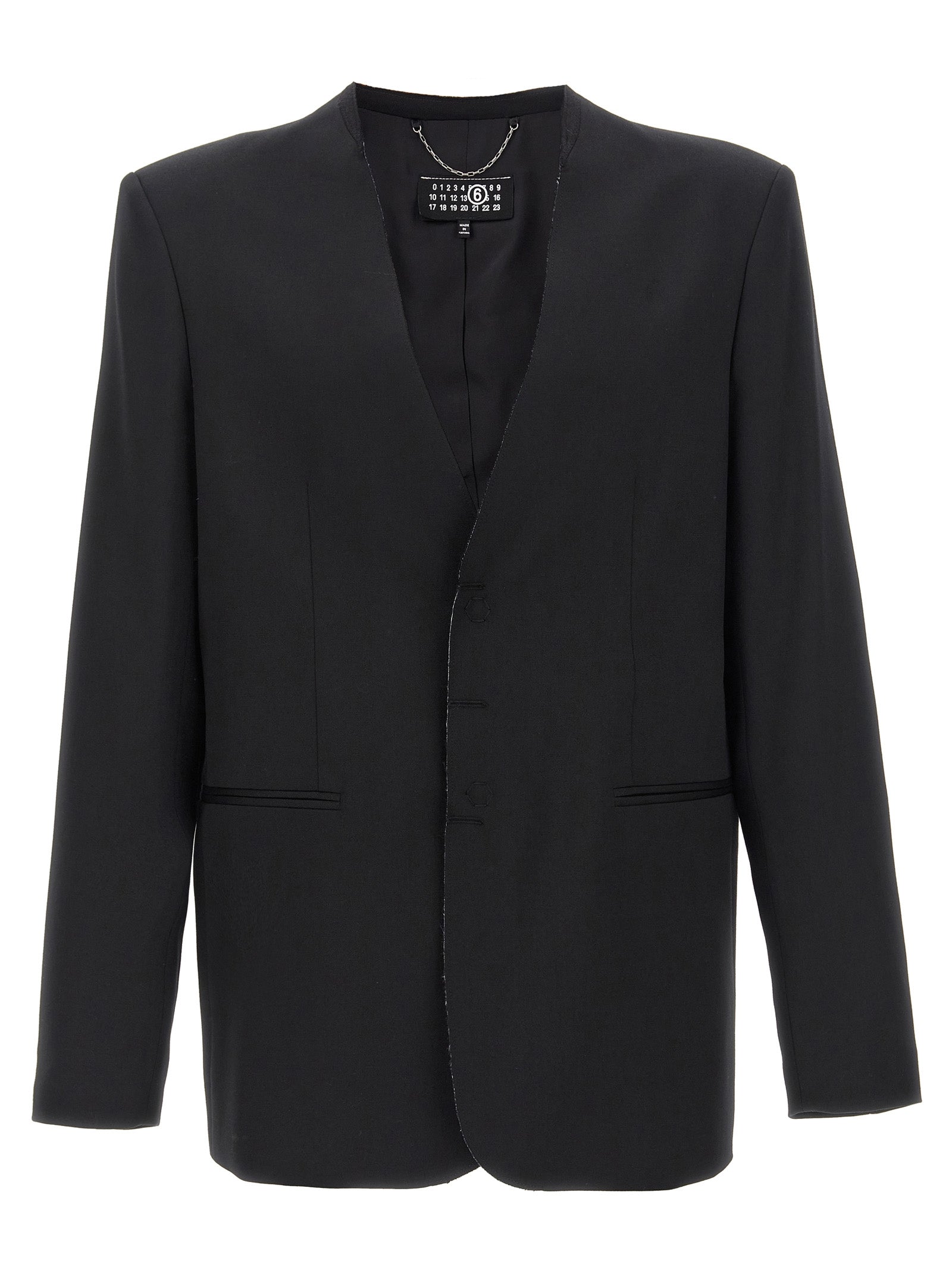 MM6 Maison Margiela Single-Breasted Blazer Zwart Minimal Fit