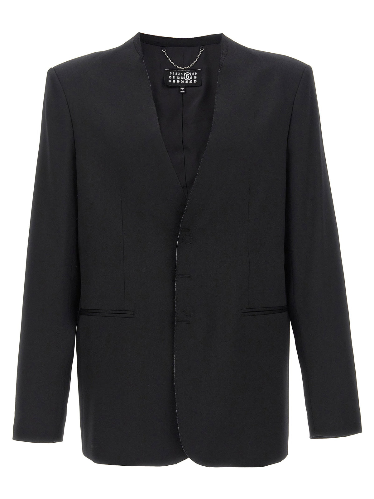 MM6 Maison Margiela Kraagloze Blazer Zwart