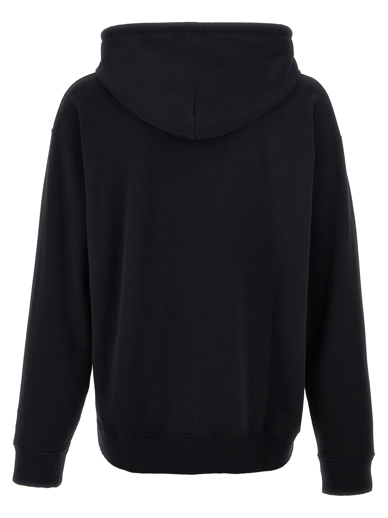 Zwarte MM6 hoodie met numeric artwork-label op de borst