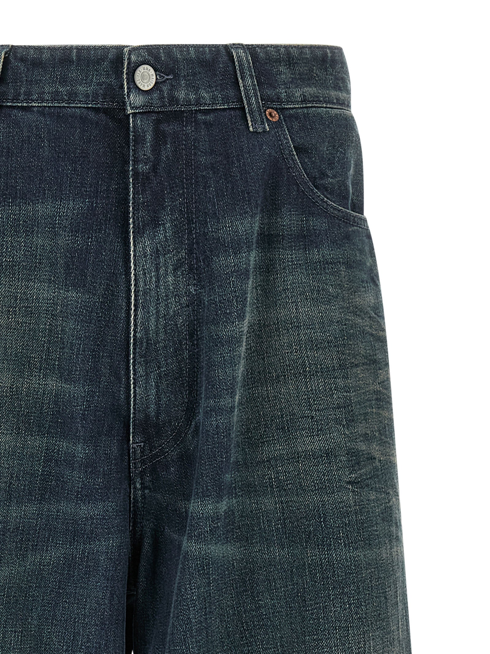 Mm6 Maison Margiela Numeric Signature Wide Leg Jeans Donkerblauw Jeans Mm6 Maison Margiela