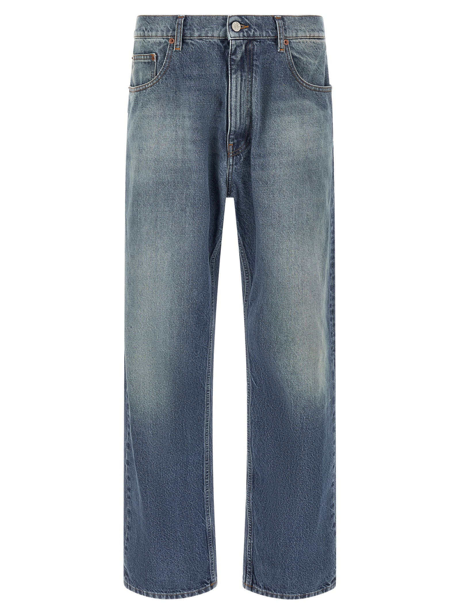 MM6 Maison Margiela Straight Leg Jeans blauw, vooraanzicht