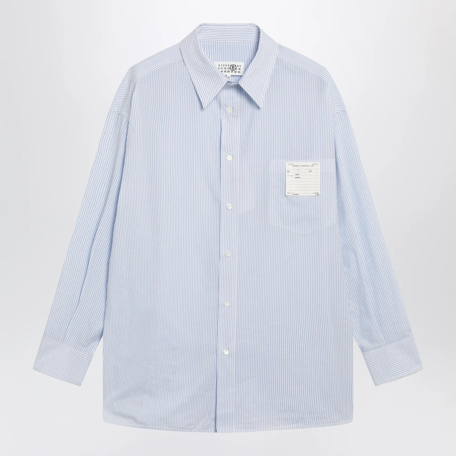 MM6 Maison Margiela White/light blue striped cotton shirt Shirts MM6 Maison Margiela