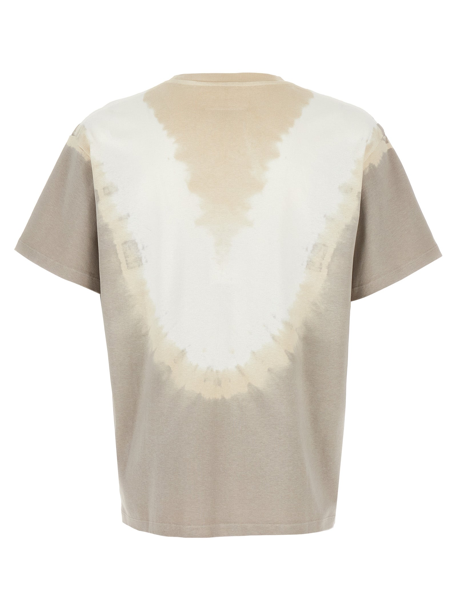 Achterkant van het MM6 tie-dye T-shirt met lichte V-vormige verfzone