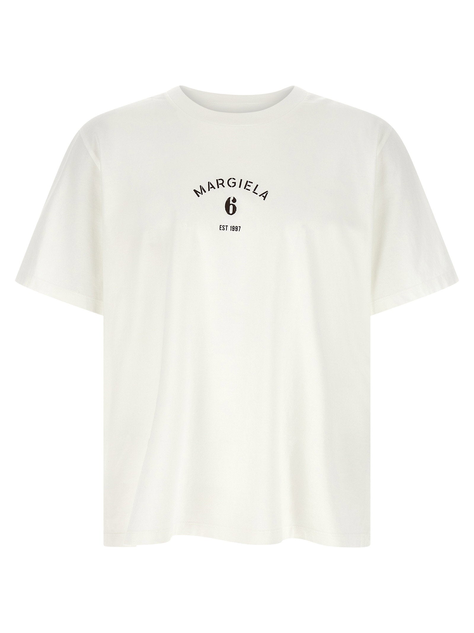MM6 Maison Margiela geprint T-shirt wit, vooraanzicht