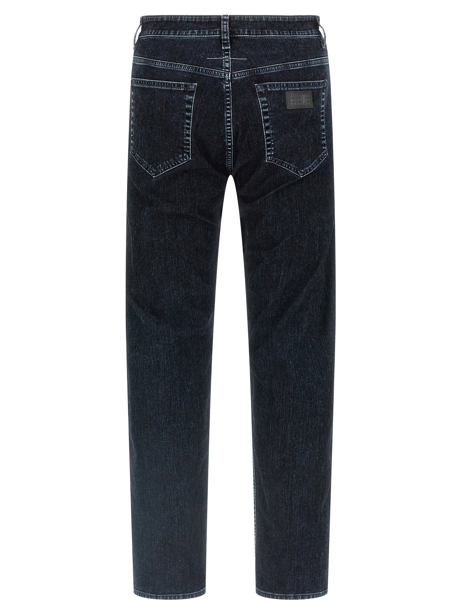 MM6 Maison Margiela used-wash jeans zwart achteraanzicht