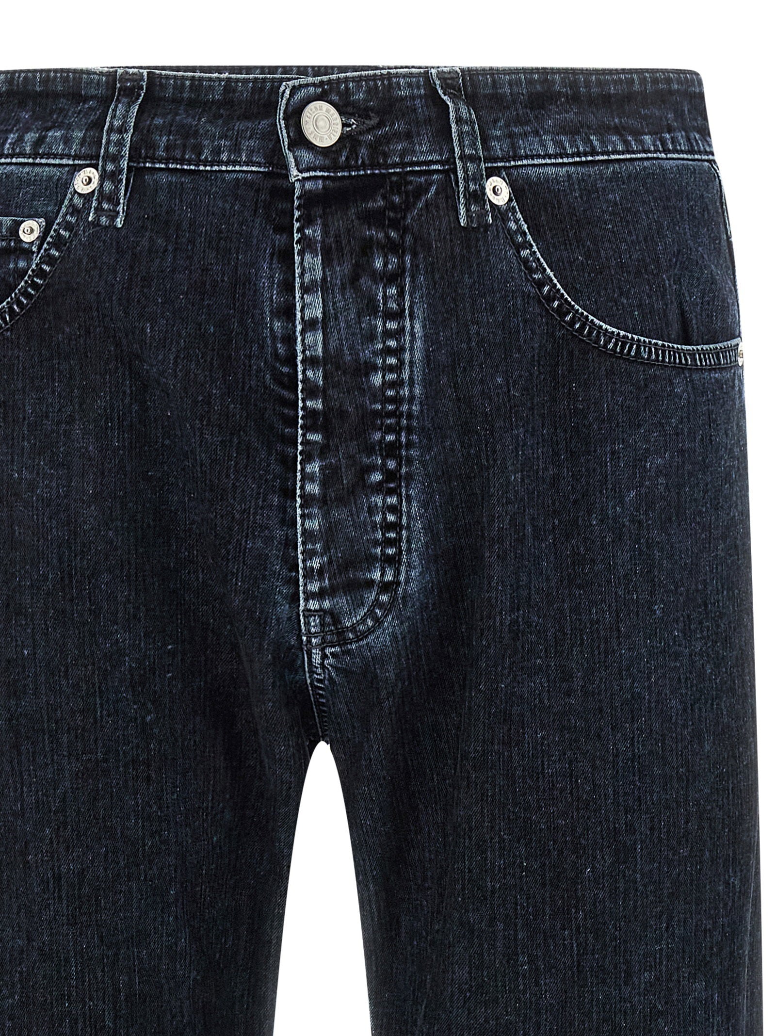 MM6 Maison Margiela jeans detail van wassing en stikwerk