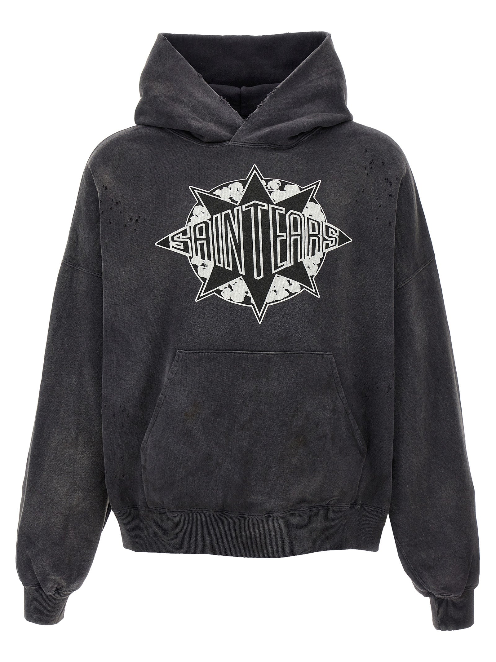 Saint Mxxxxxx Ceremony Graphic Hoodie Washed Black-thumbmail-1