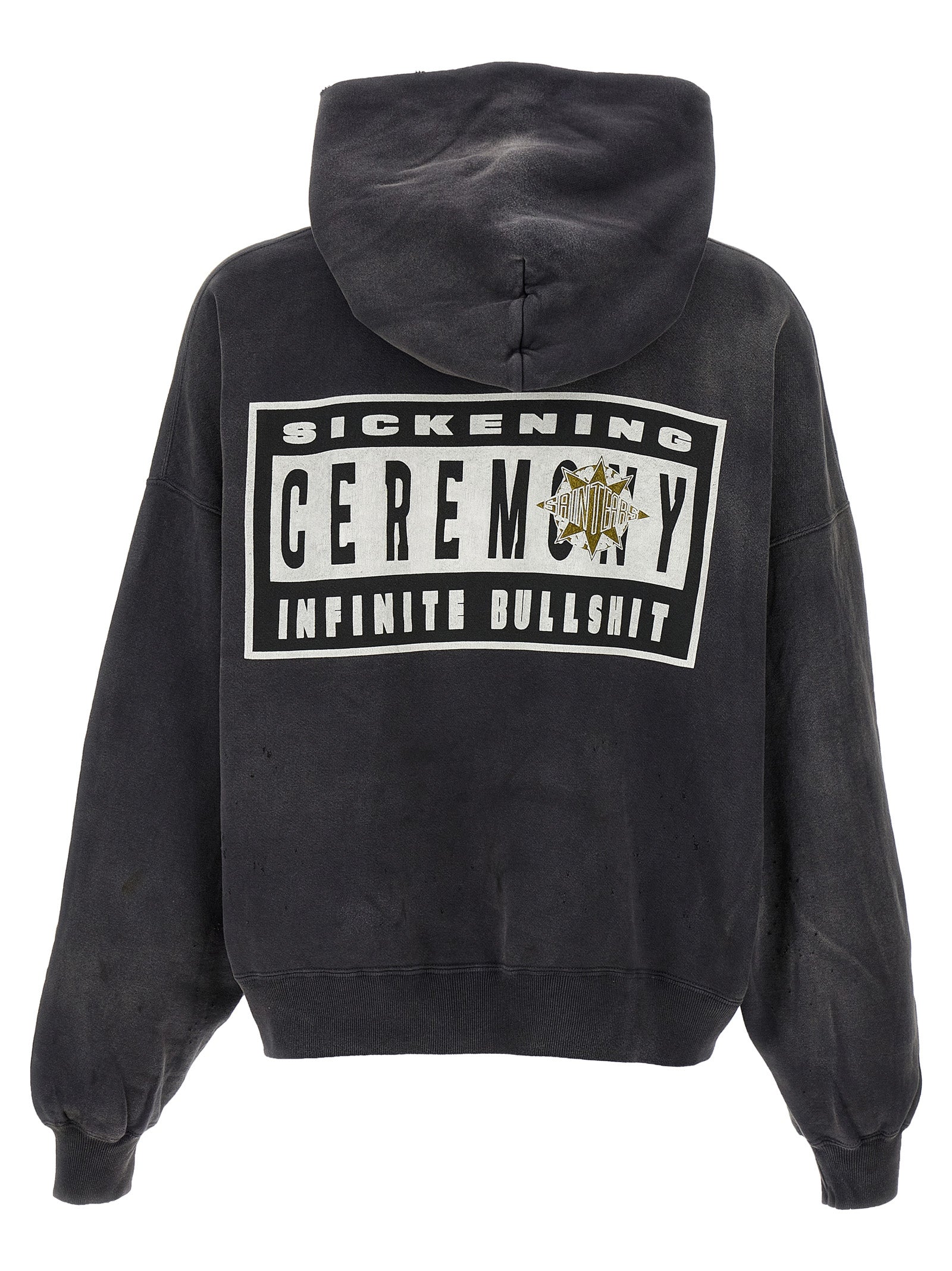 Saint Mxxxxxx Ceremony Graphic Hoodie Washed Black-thumbmail-2