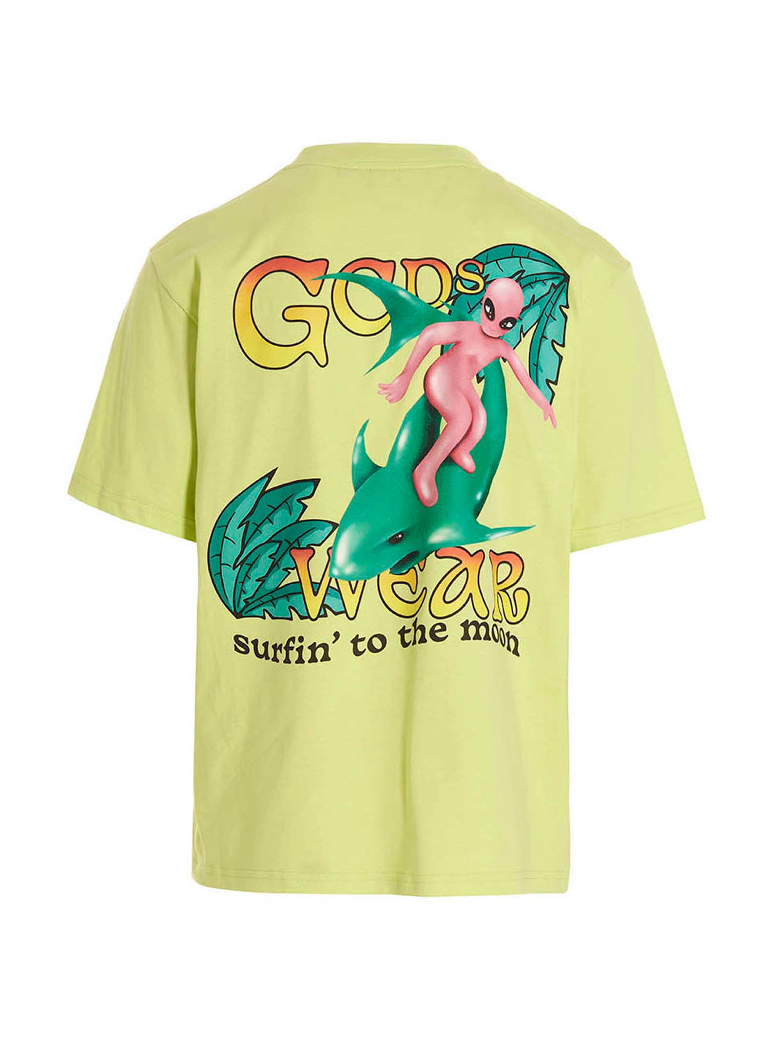 GCDS Surfing Weirdo All-Over Graphic Print T-Shirt Groen Topwear Gcds