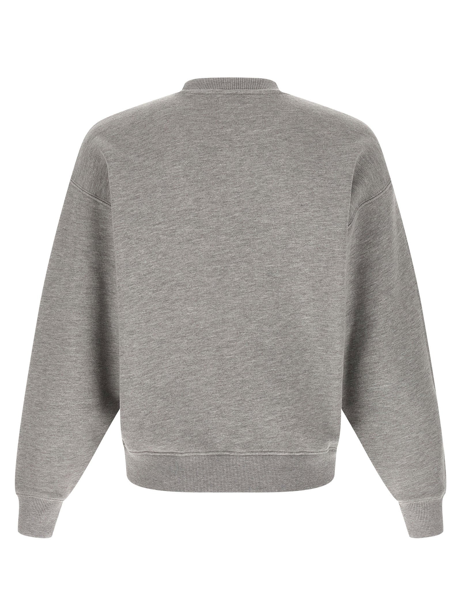 Autry Cotton Blend Crewneck Sweatshirt met Logo Grijs Melange-thumbmail-2