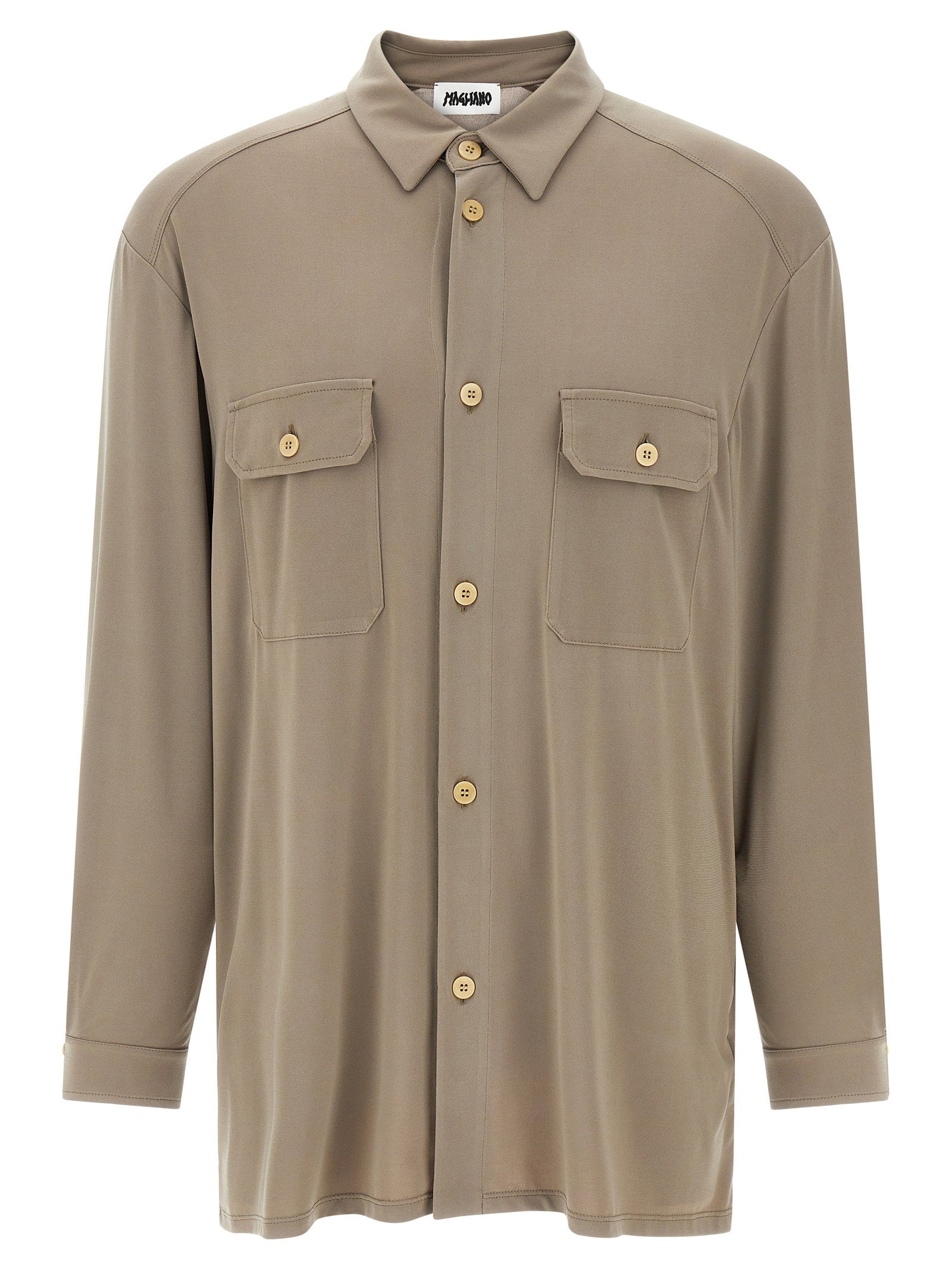 Magliano Vendemmia Comfort-Fit Overshirt met Zakken Kaki Shirts Magliano