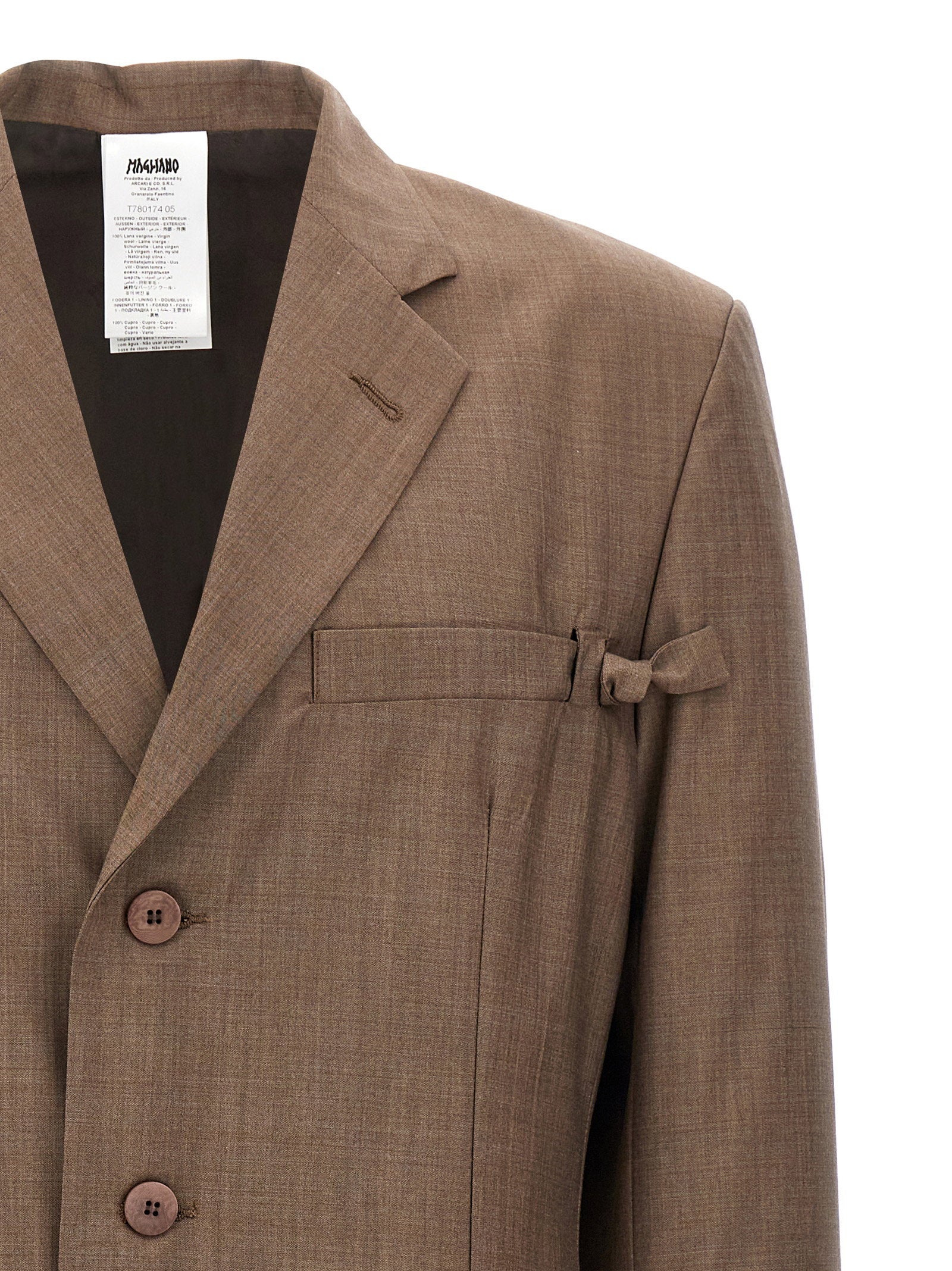 Magliano Locarno Eenrijs Wollen Blazer Bruin-thumbmail-3