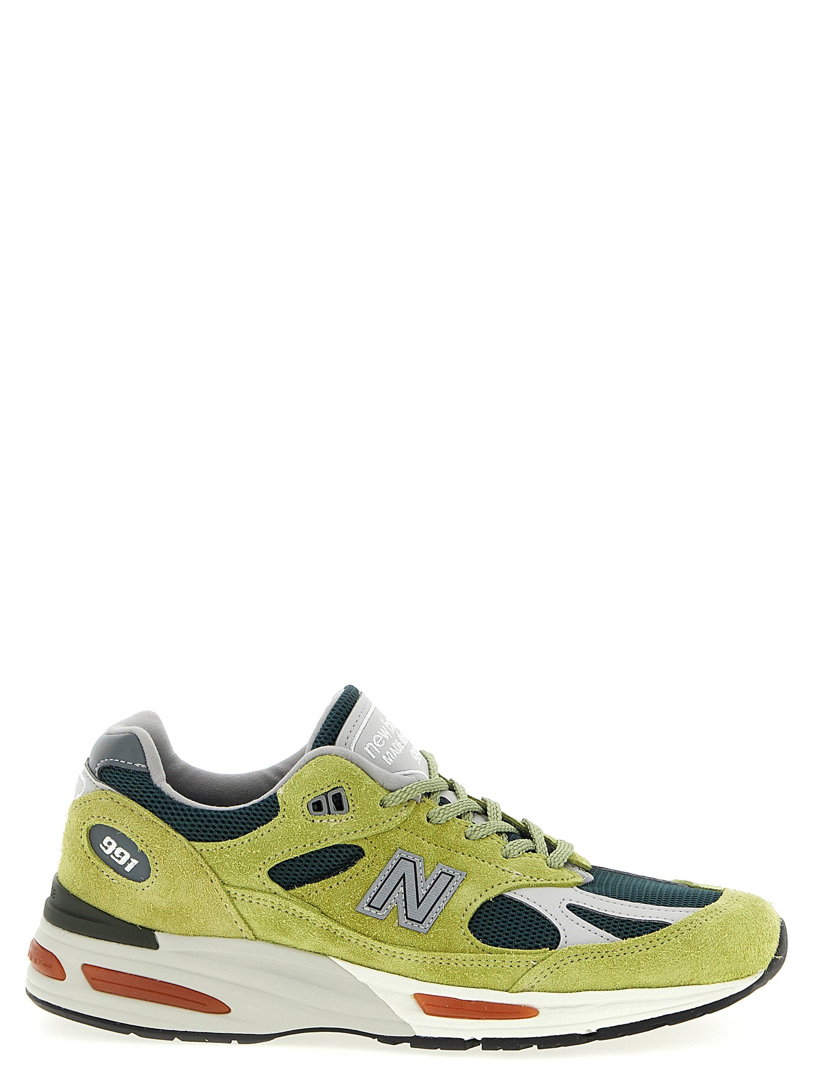 New Balance 991v2 Made in UK Suede Sneakers Limoengroen Sneakers New Balance