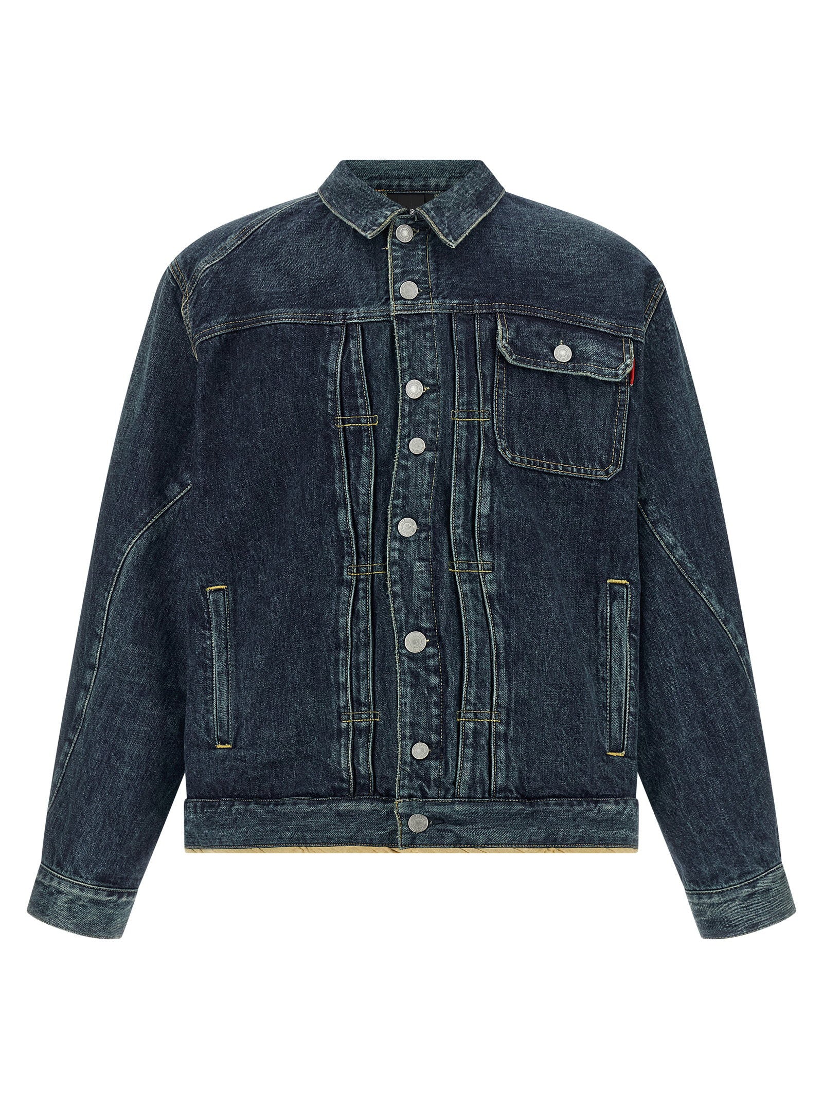 Undercover Sinuous Seams Stone-Washed Denim Jack Indigo Jackets Undercover