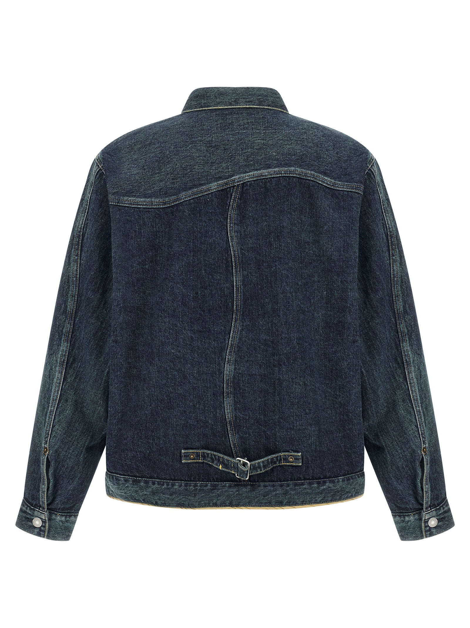 Undercover Sinuous Seams Stone-Washed Denim Jack Indigo Jackets Undercover