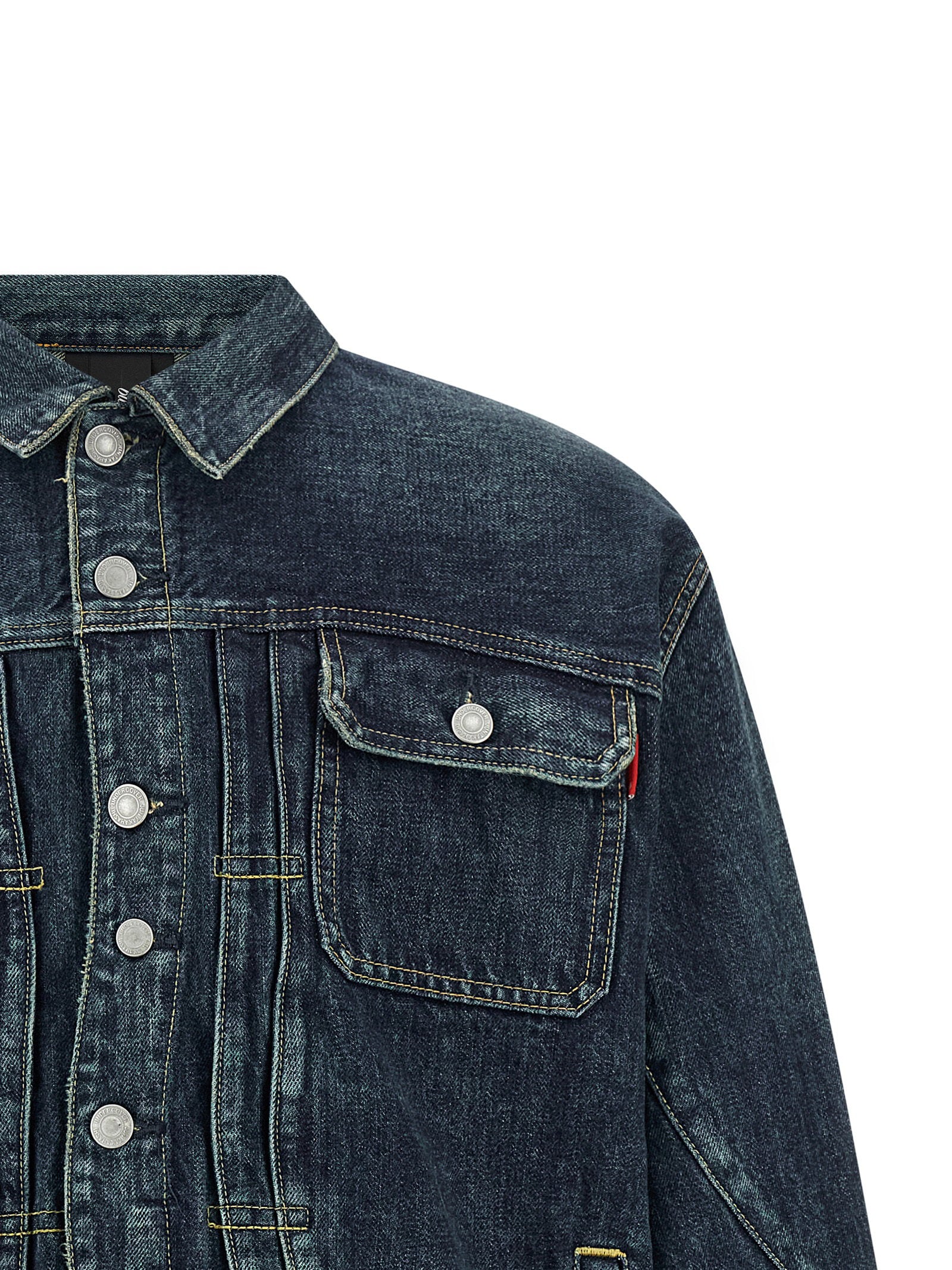 Undercover Sinuous Seams Stone-Washed Denim Jack Indigo Jackets Undercover