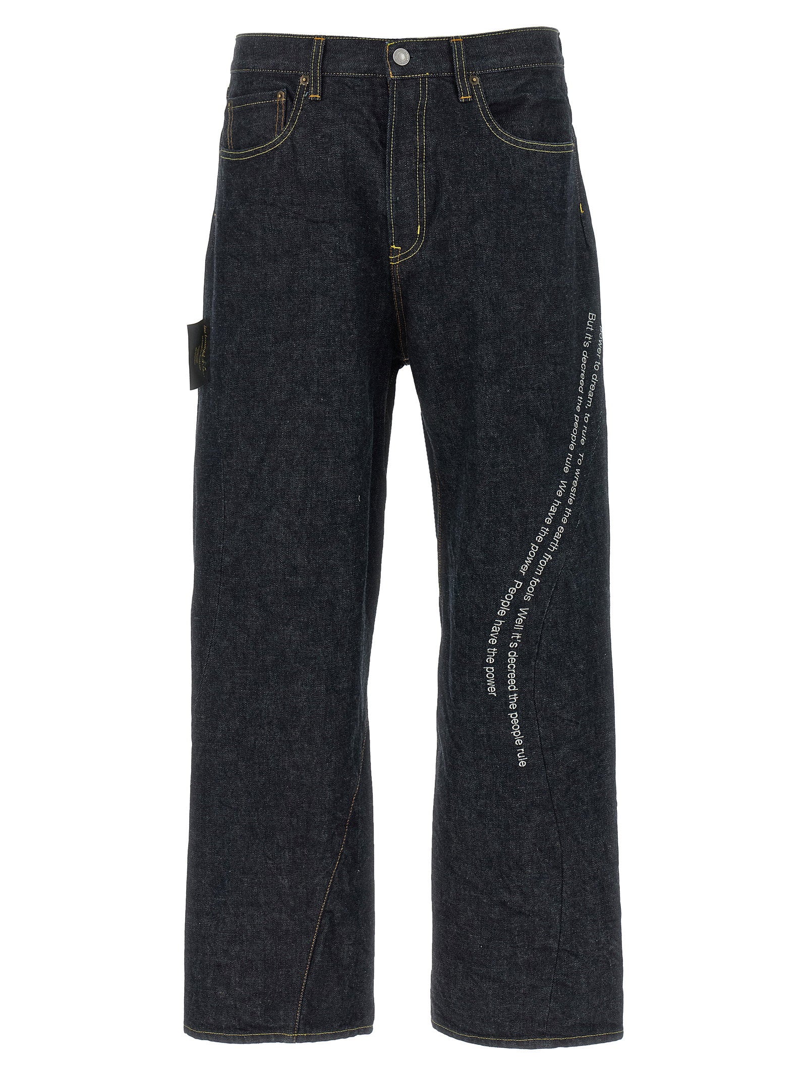 Undercover x Patti Smith Rigid Cotton Wide Leg Jeans Indigo