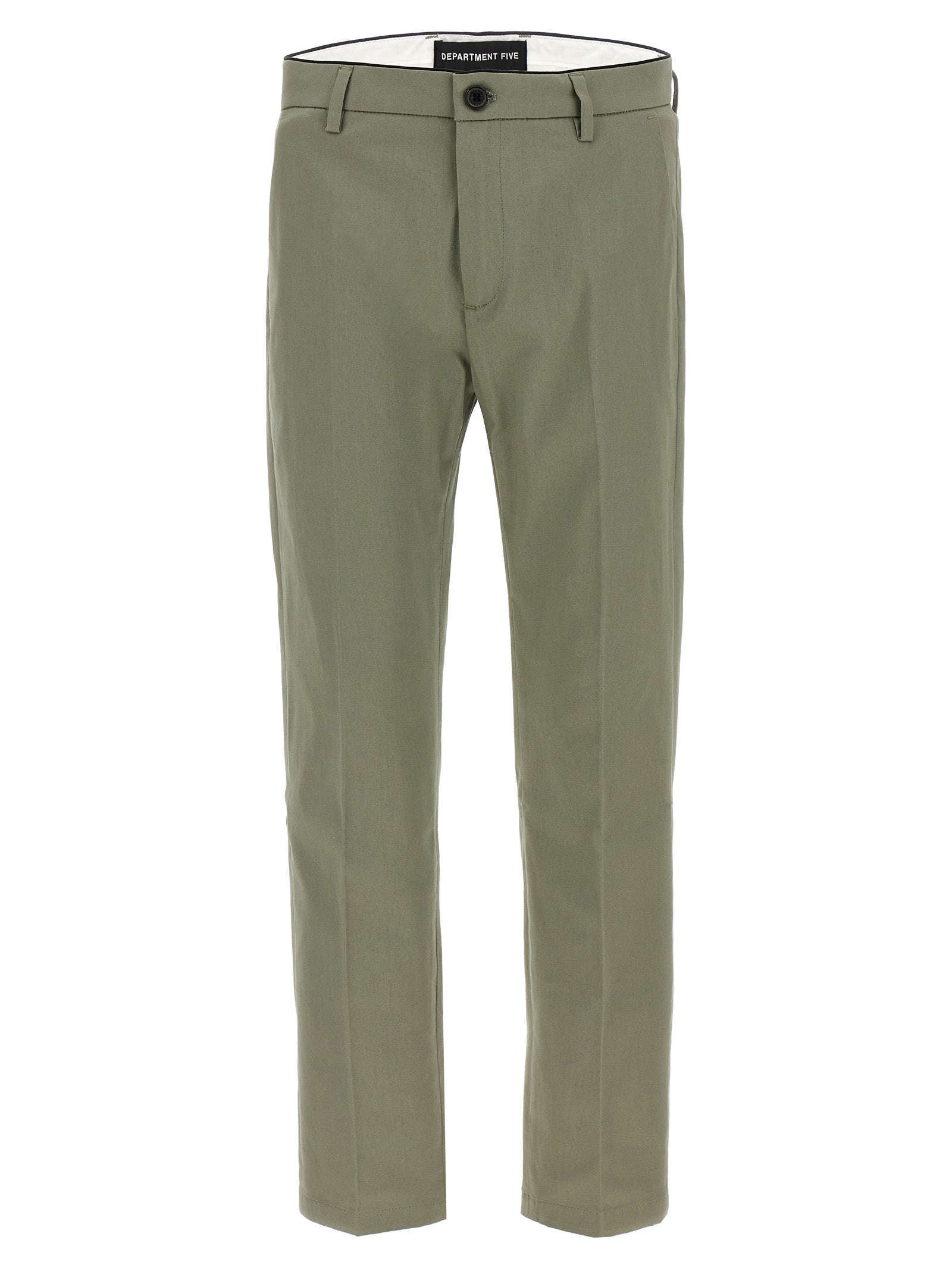 Department 5 Prince Cropped Stretch Cotton Pants Olive