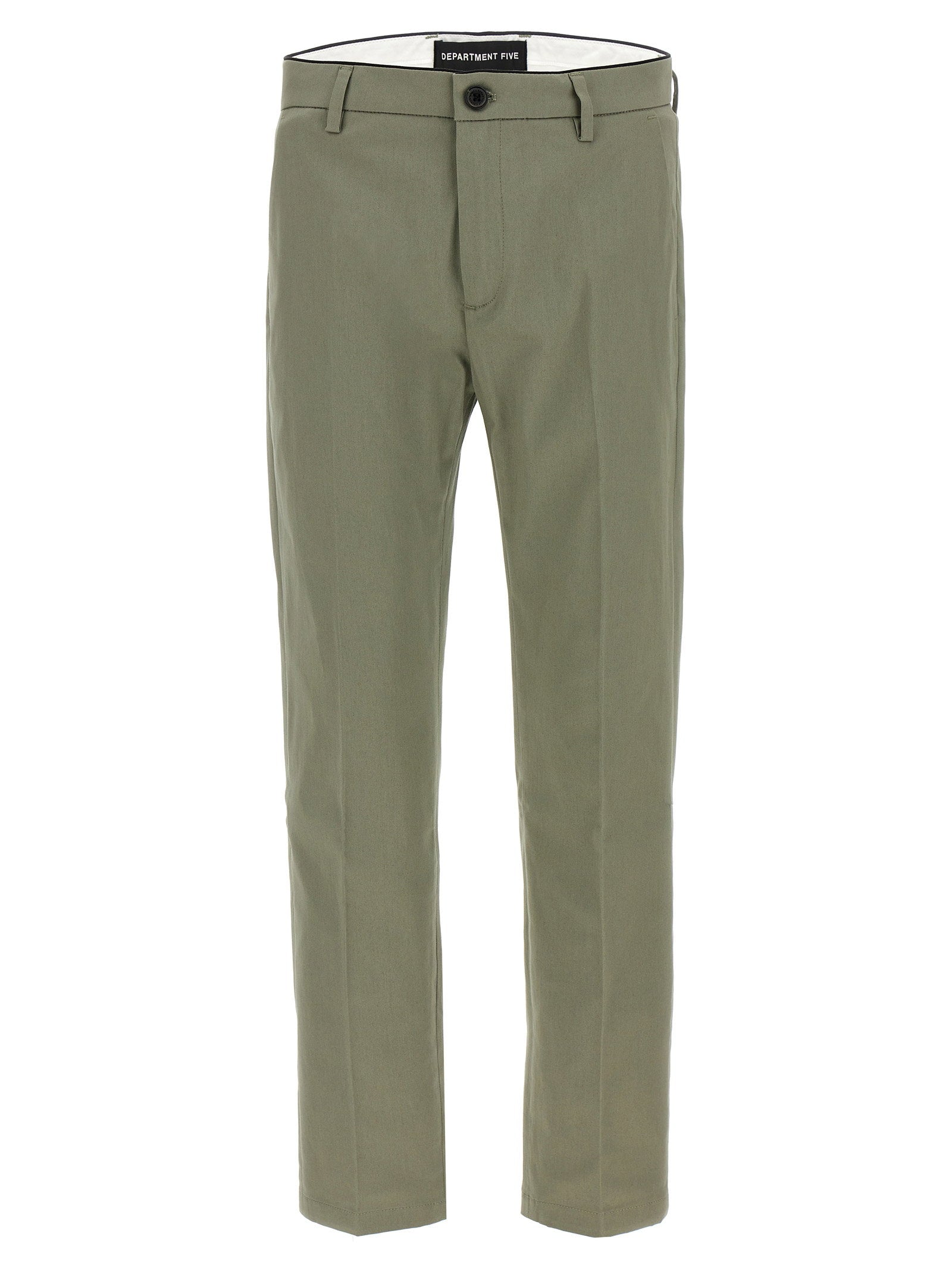 Department 5 Prince Cropped Stretch Chino Olijfgroen Trousers Department 5