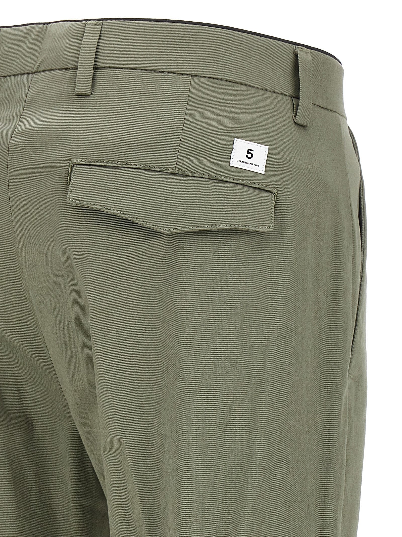 Department 5 Prince Cropped Stretch Cotton Pants Olive-thumbmail-4