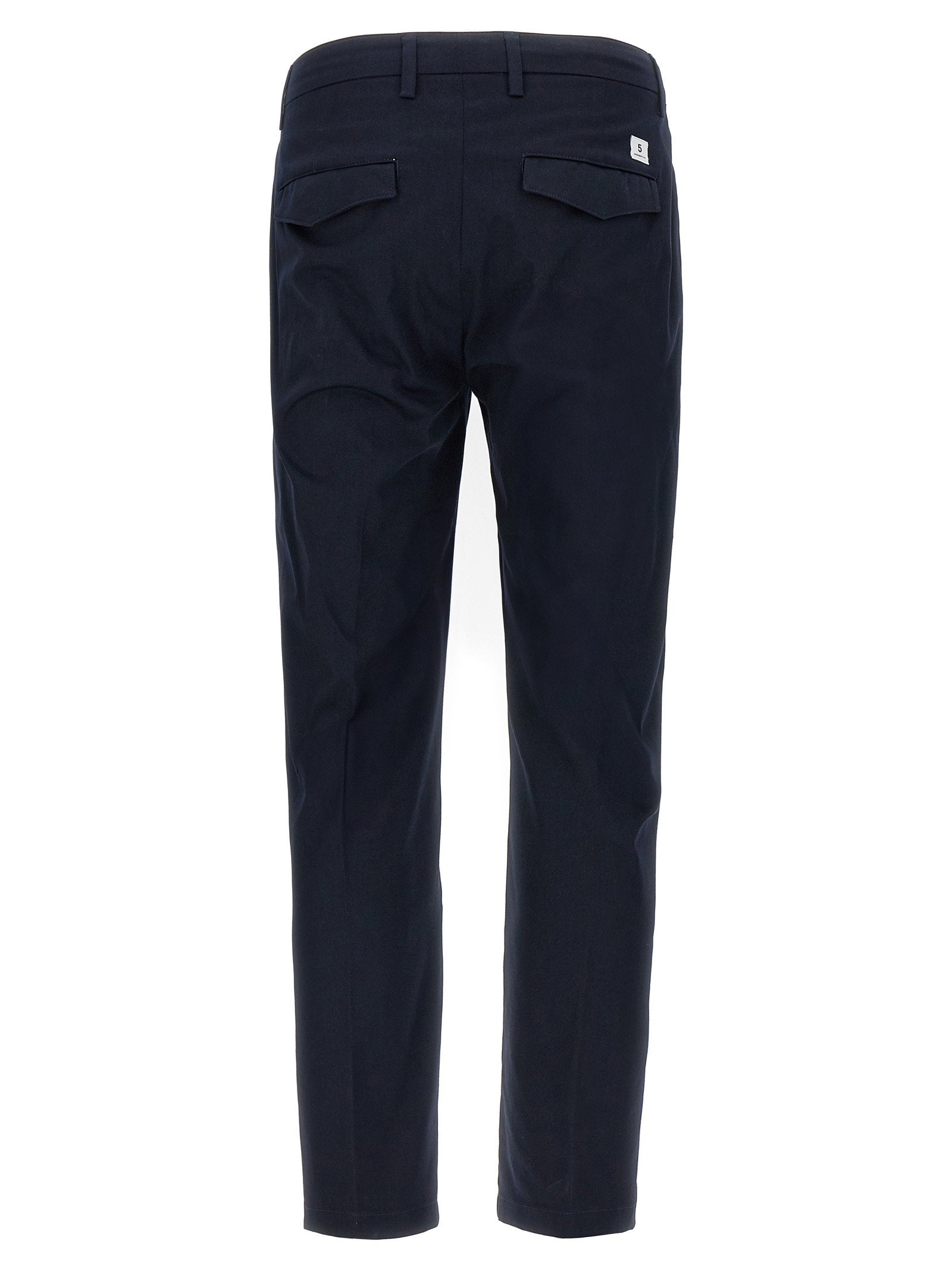 Department 5 Prince Cropped Stretch Cotton Chino Marineblauw Trousers Department 5