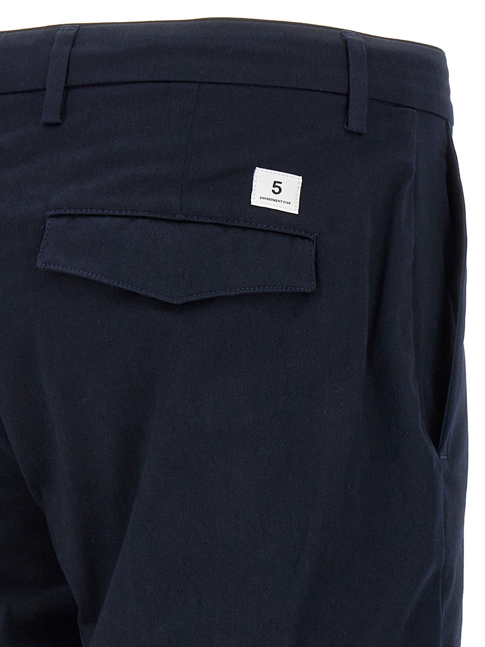 Department 5 Prince Cropped Stretch Cotton Chino Marineblauw Trousers Department 5