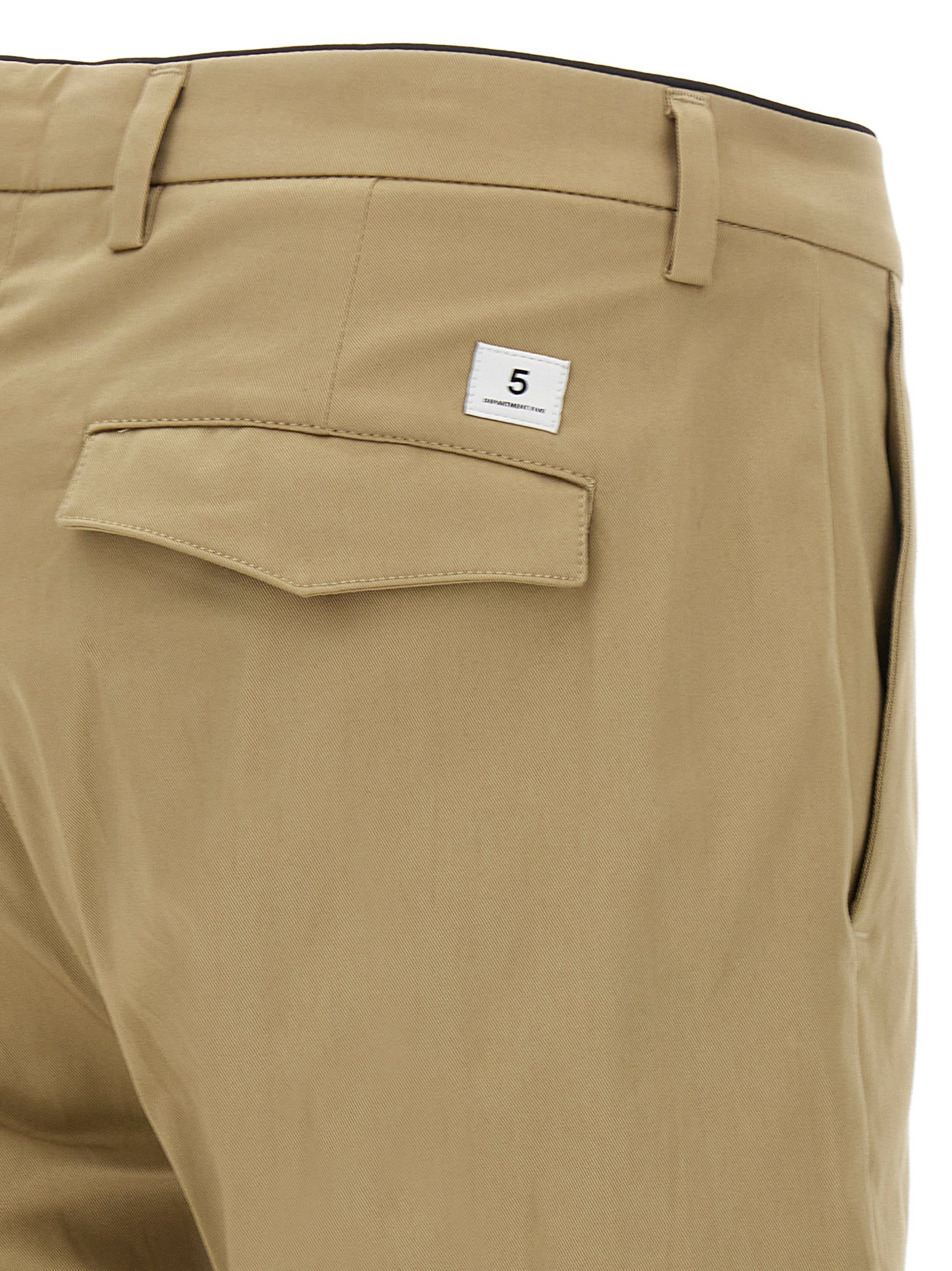 Department 5 Prince Cropped Stretch Cotton Pants Beige-thumbmail-4