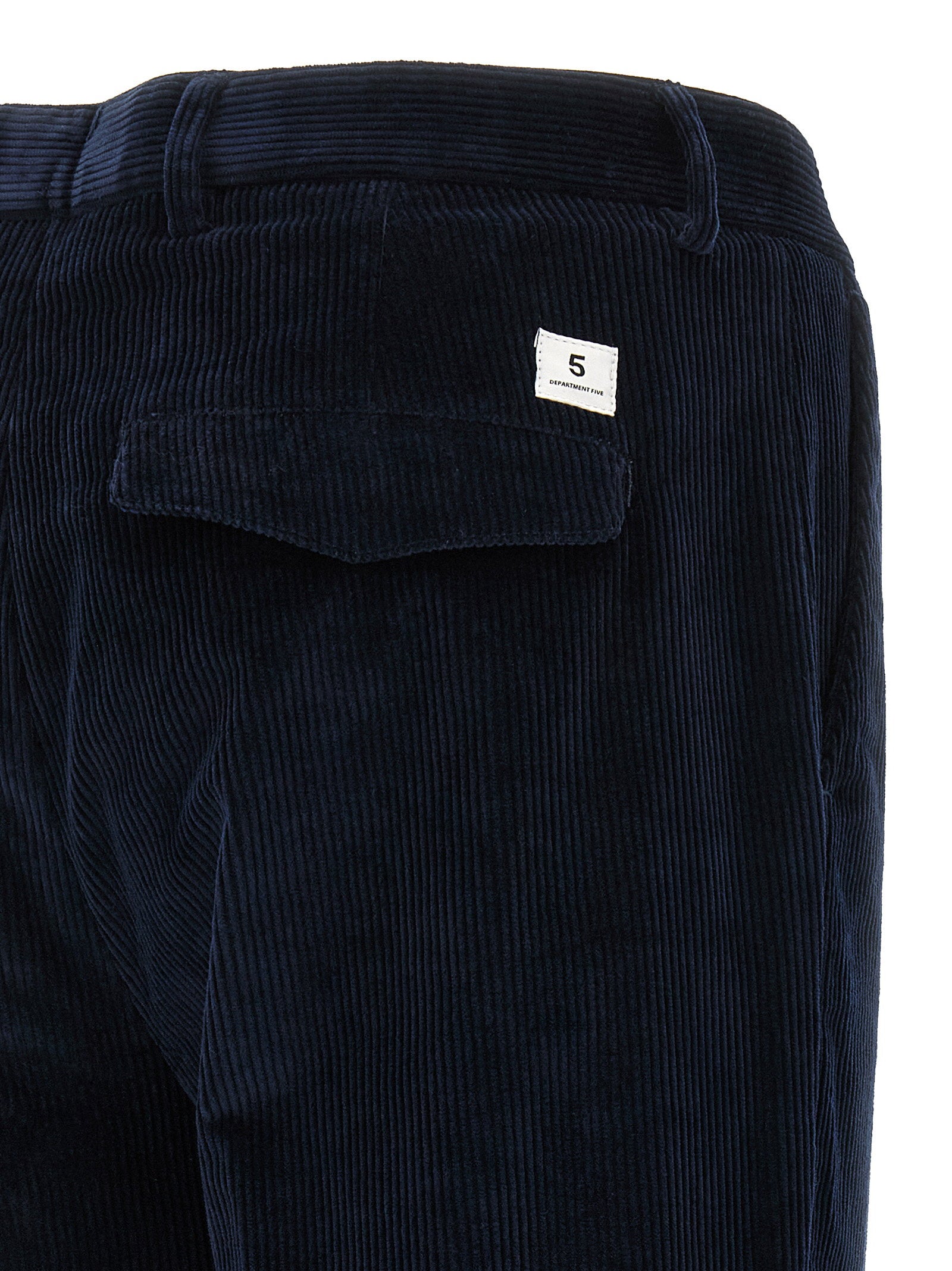 Department 5 Prince ribfluwelen broek in blauw, achteraanzicht