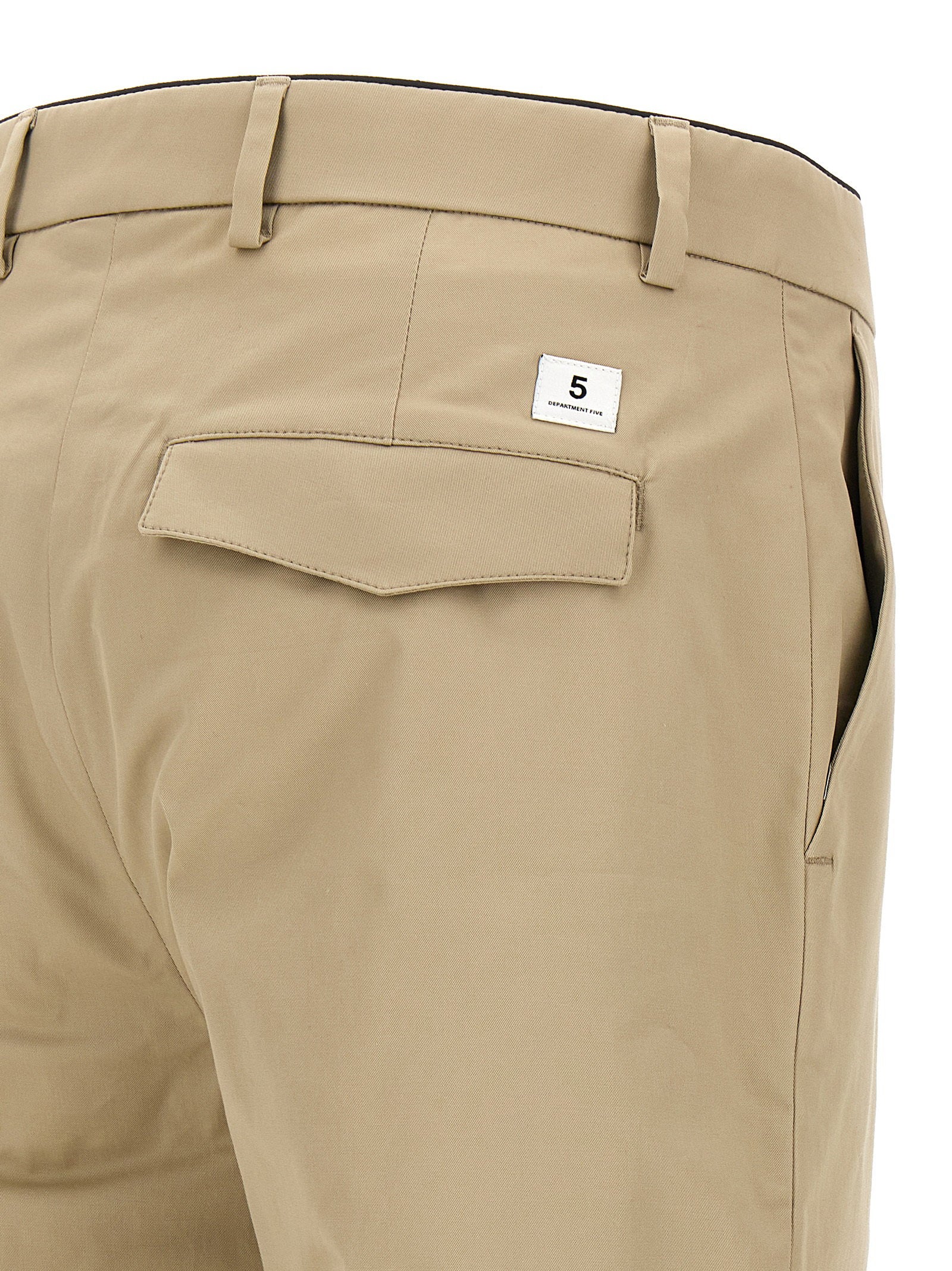 Department 5 Prince broek beige - detail van sluiting en stof