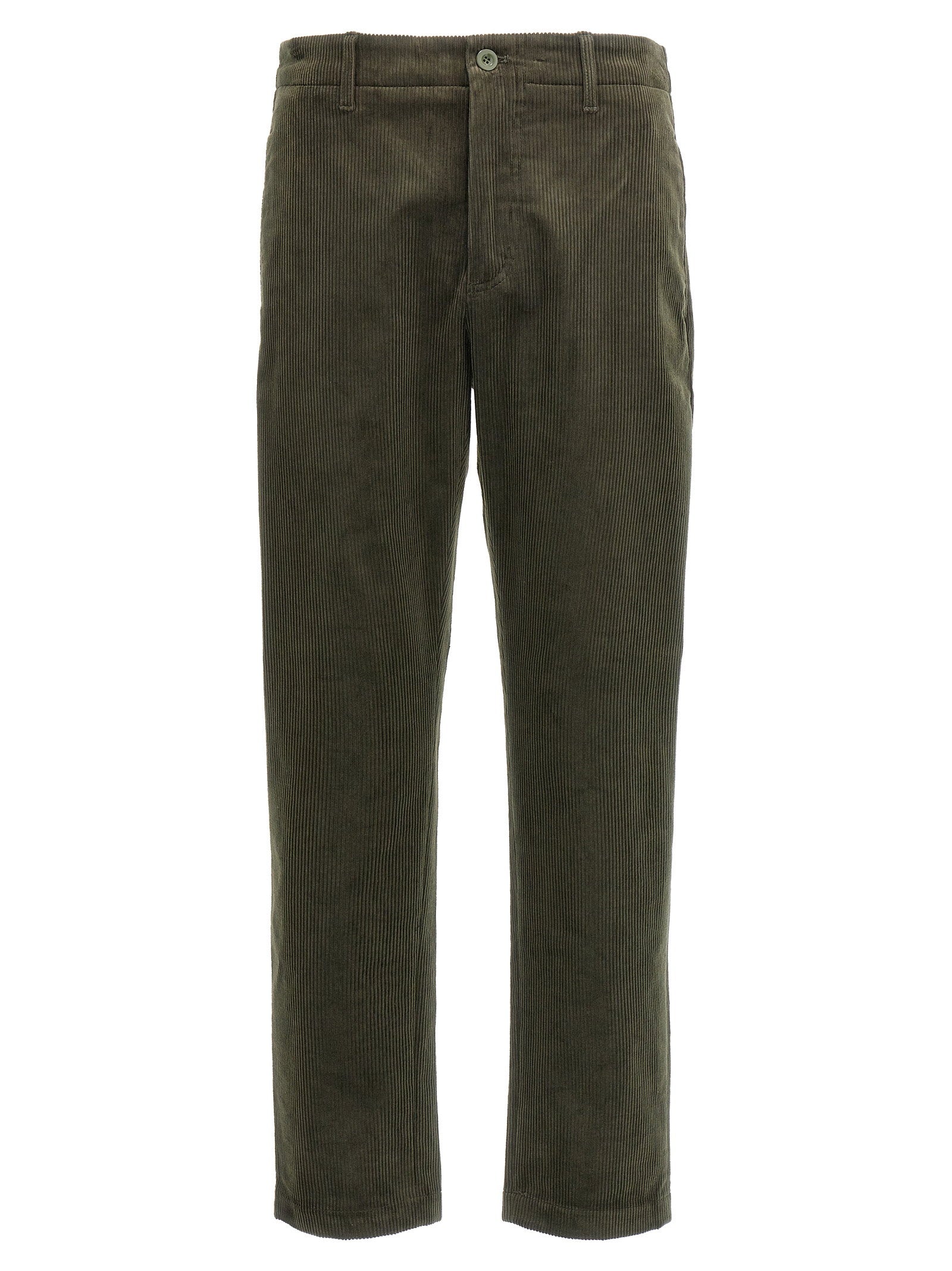 Department 5 Off Geribbelde Stretch Corduroy Broek Donkergroen