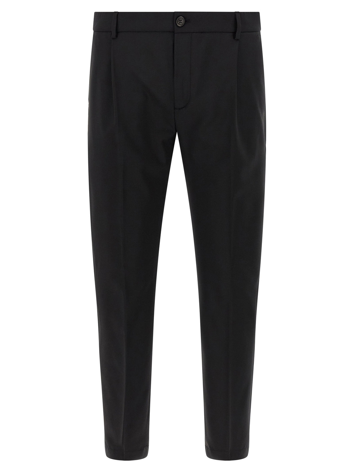 Department 5 Prince broek in zwart, vooraanzicht met ingelegde plooi