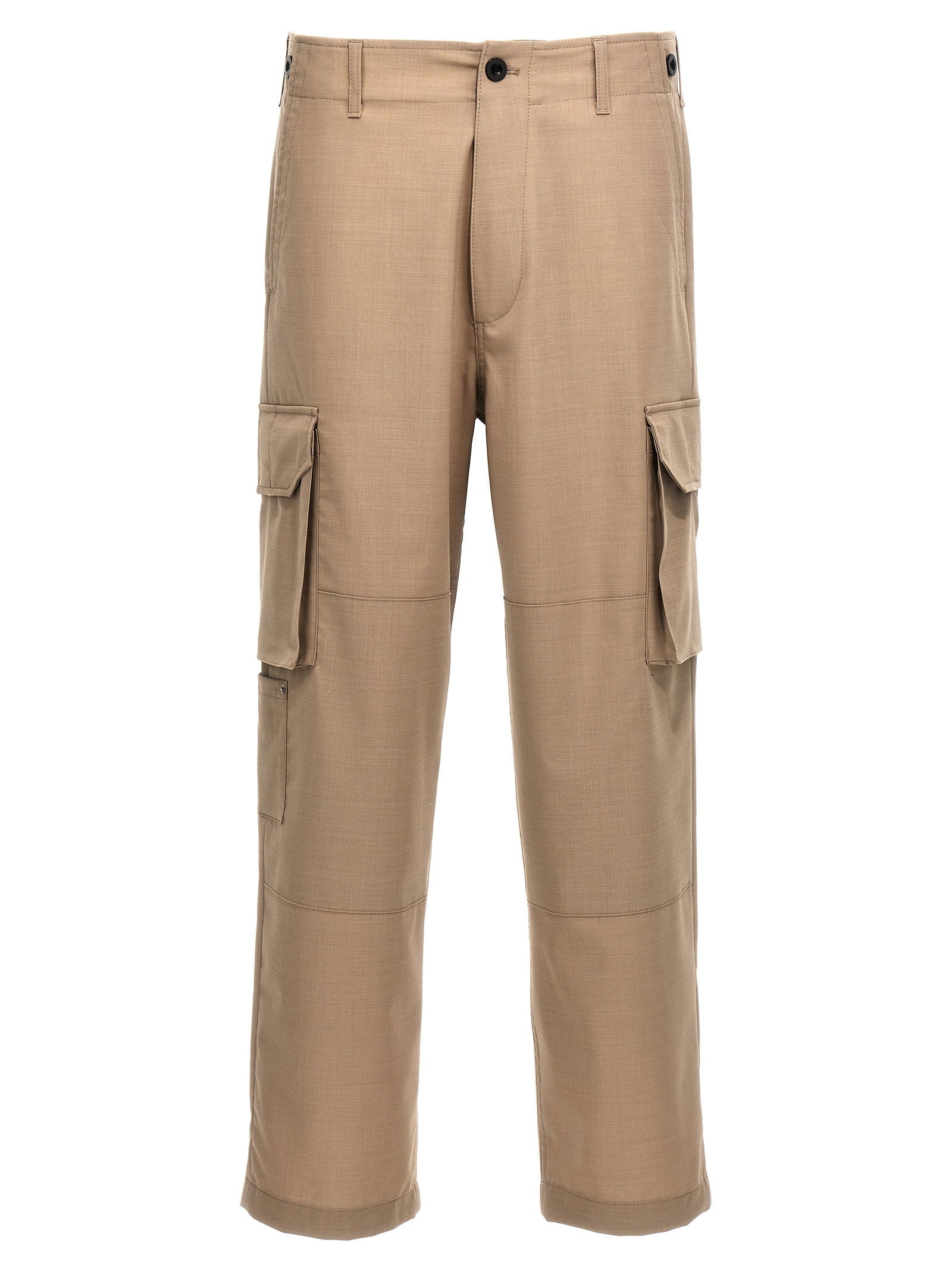 Department 5 Fleet Wollen Multi Pocket Cargo Broek Zand Trousers Department 5