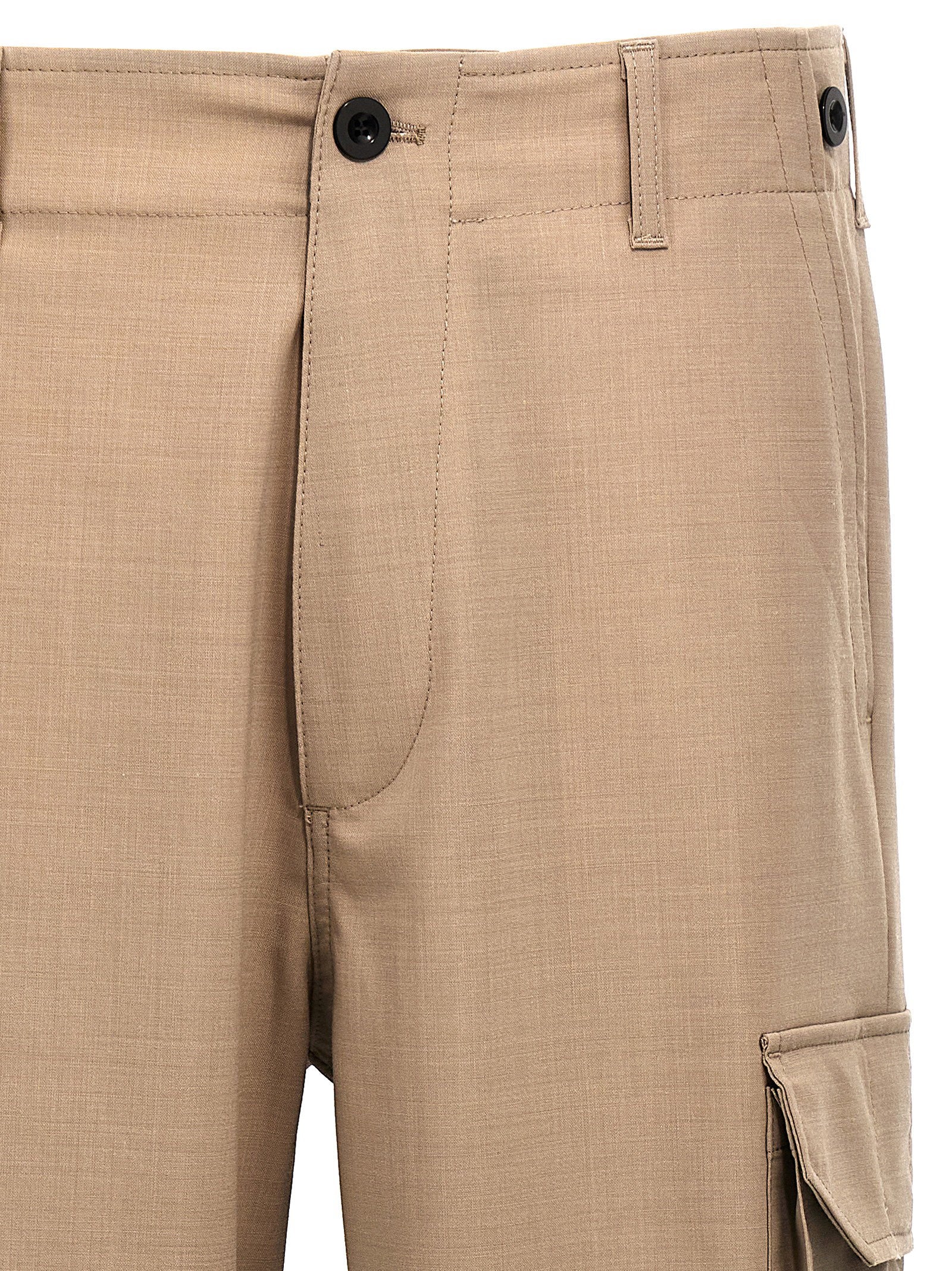 Department 5 Fleet Wollen Multi Pocket Cargo Broek Zand Trousers Department 5