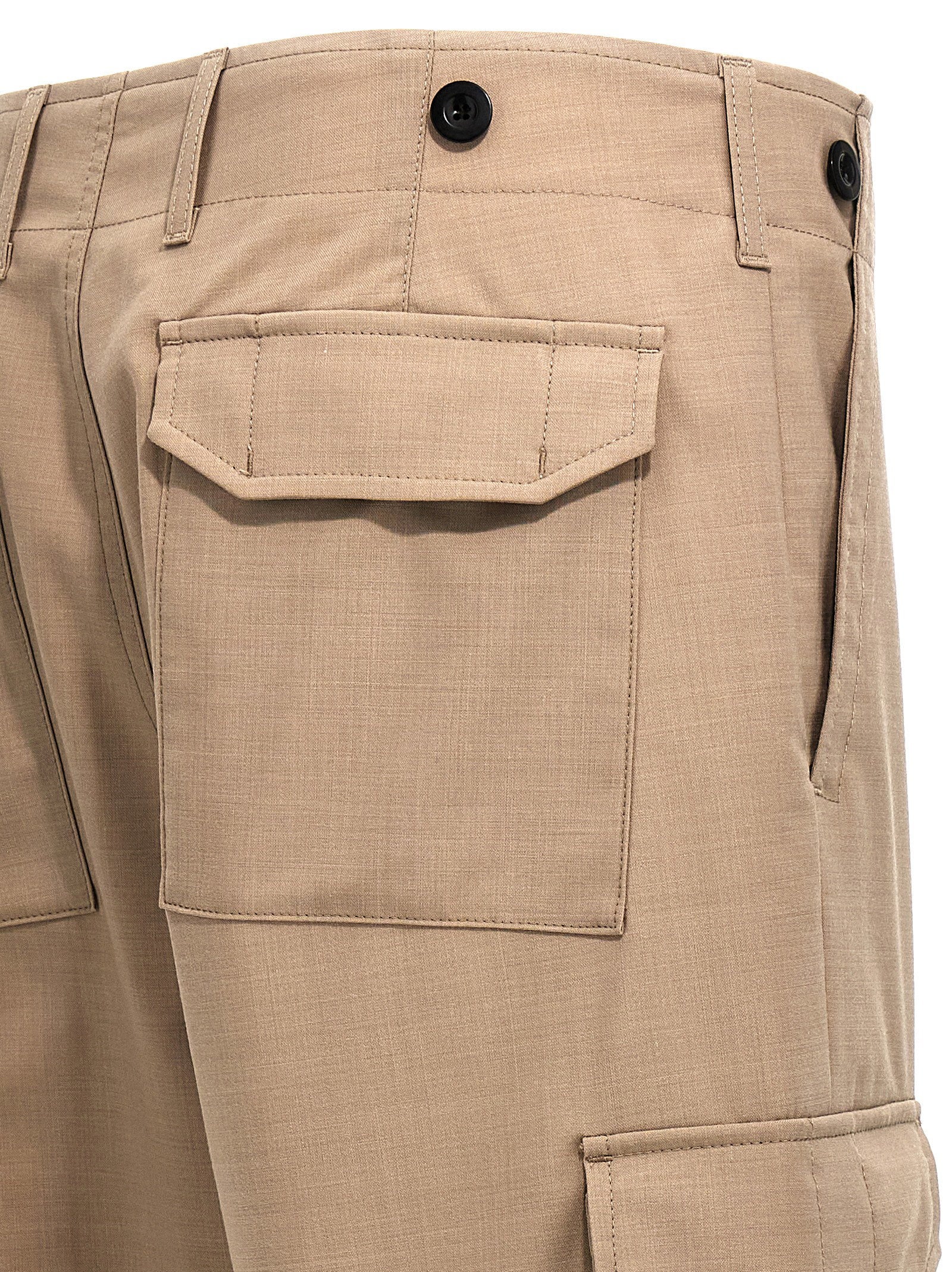 Department 5 Fleet Wollen Multi Pocket Cargo Broek Zand Trousers Department 5
