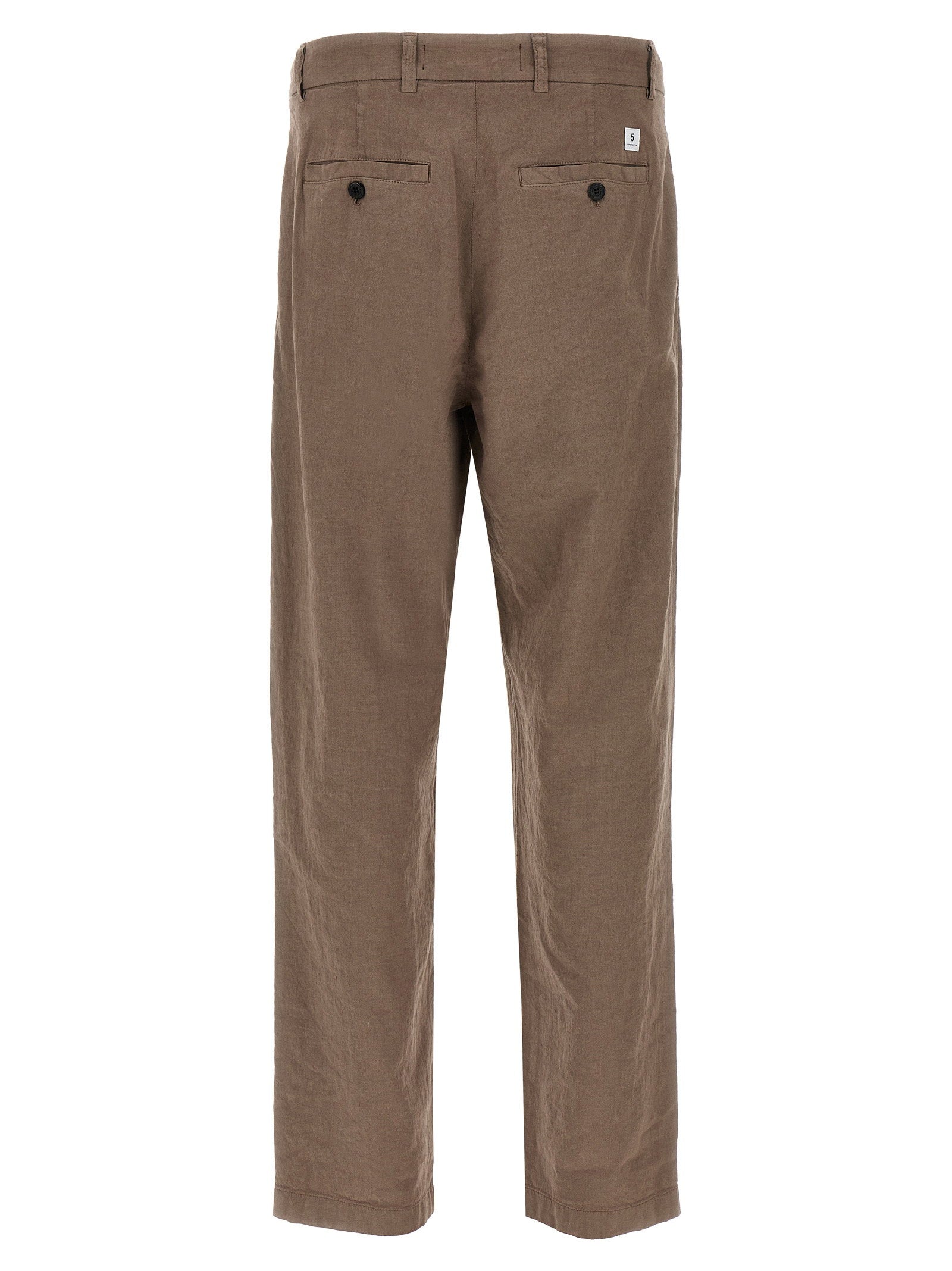 Department 5 Gin Geplooide Linnen-Katoenen Pantalon Bruin Trousers Department 5