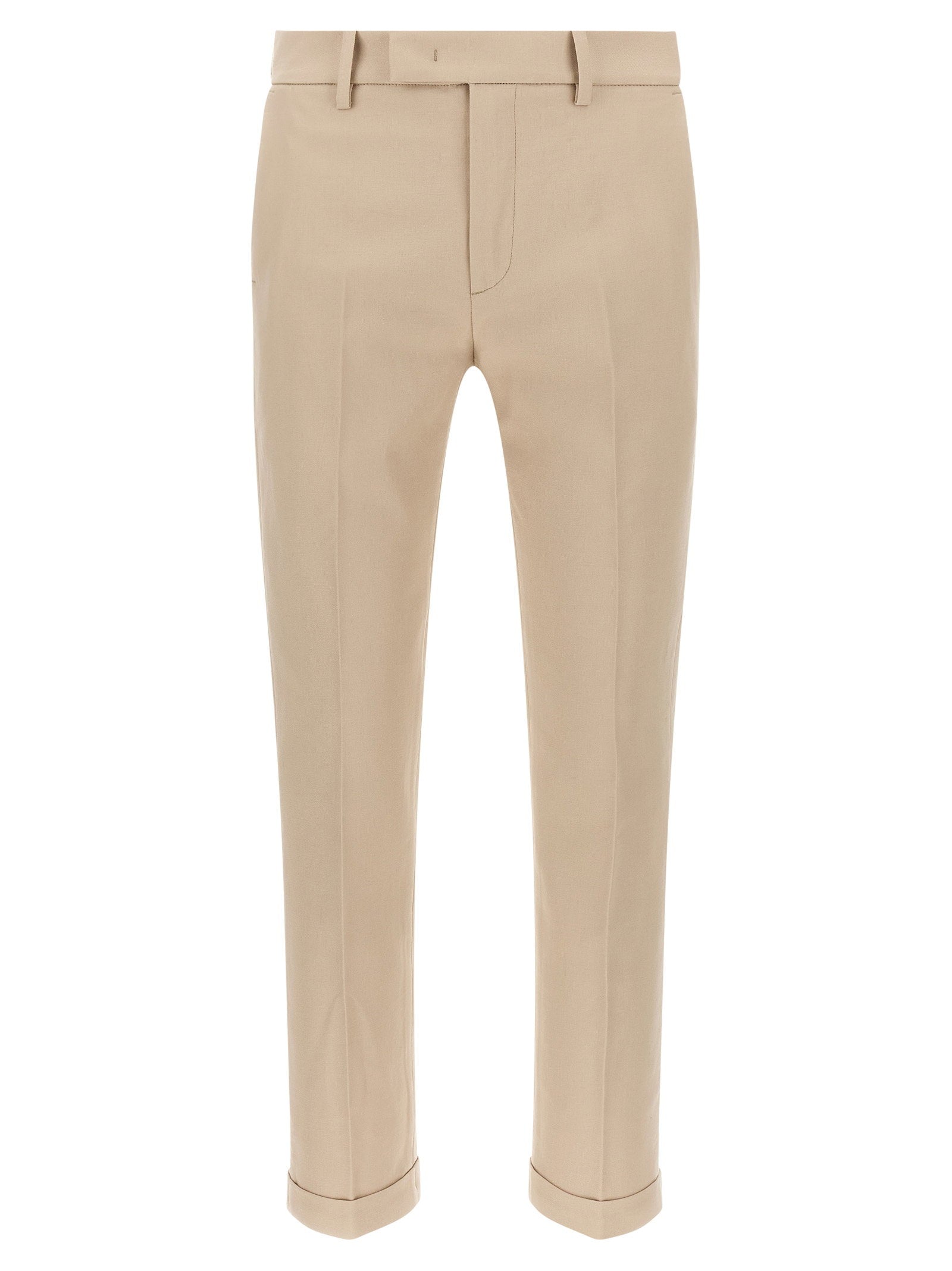 Department 5 Destynai chino in beige, vooraanzicht met geperste vouw