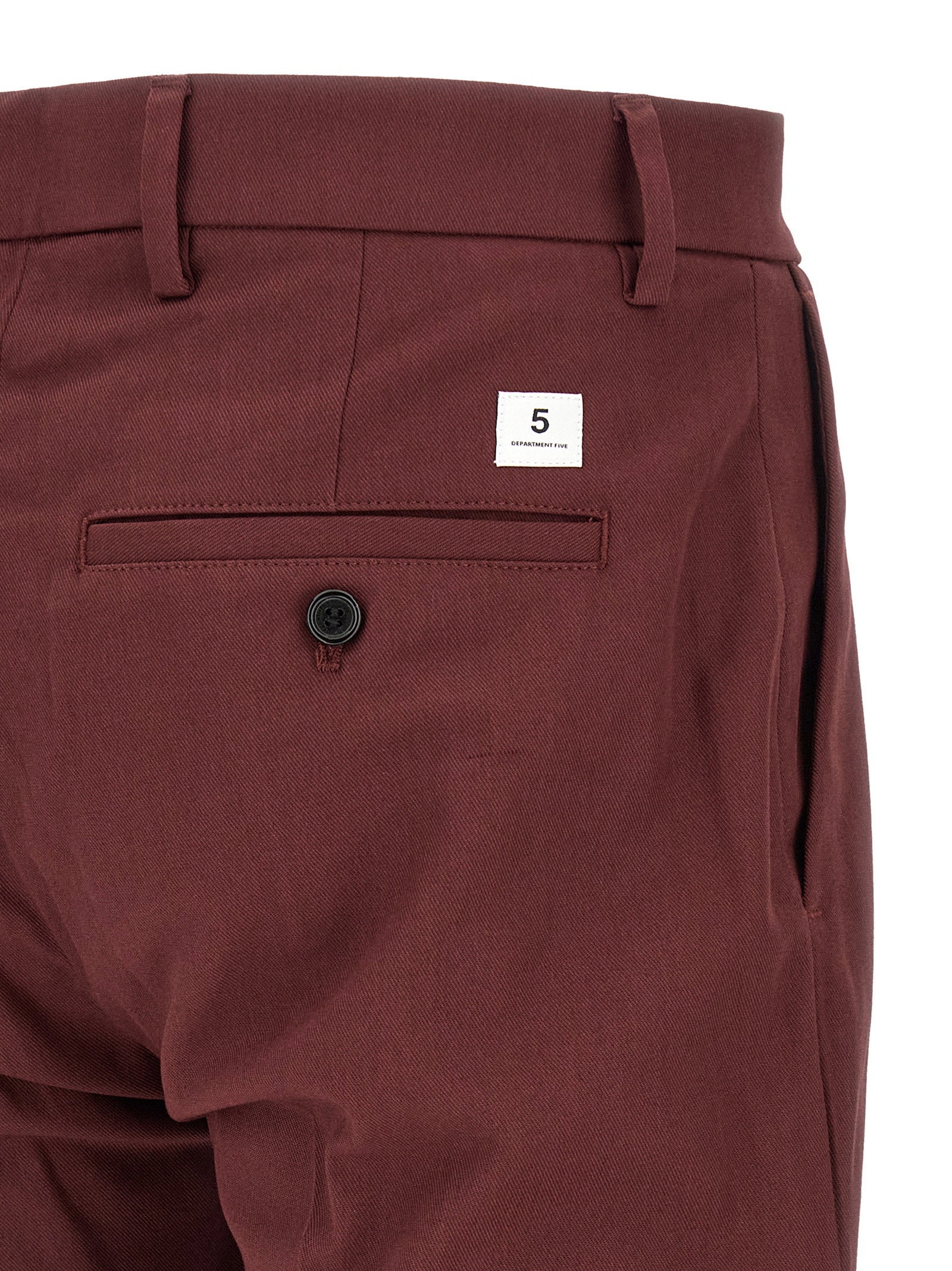 Department 5 Destynai Gabardine Crêpe Chino Broek Bordeaux Trousers Department 5