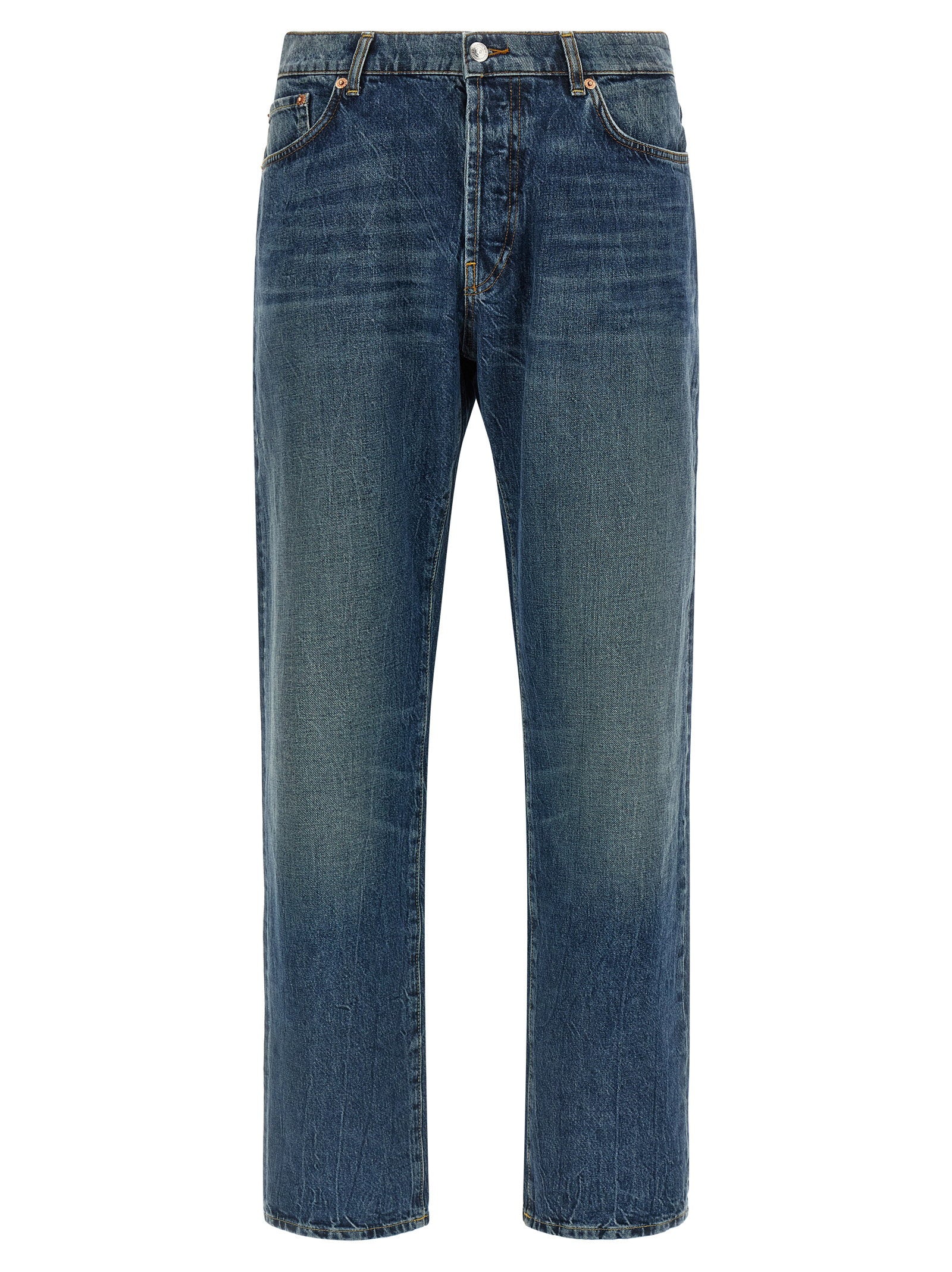 Department 5 Bowl straight-leg jeans stonewashed blauw, vooraanzicht
