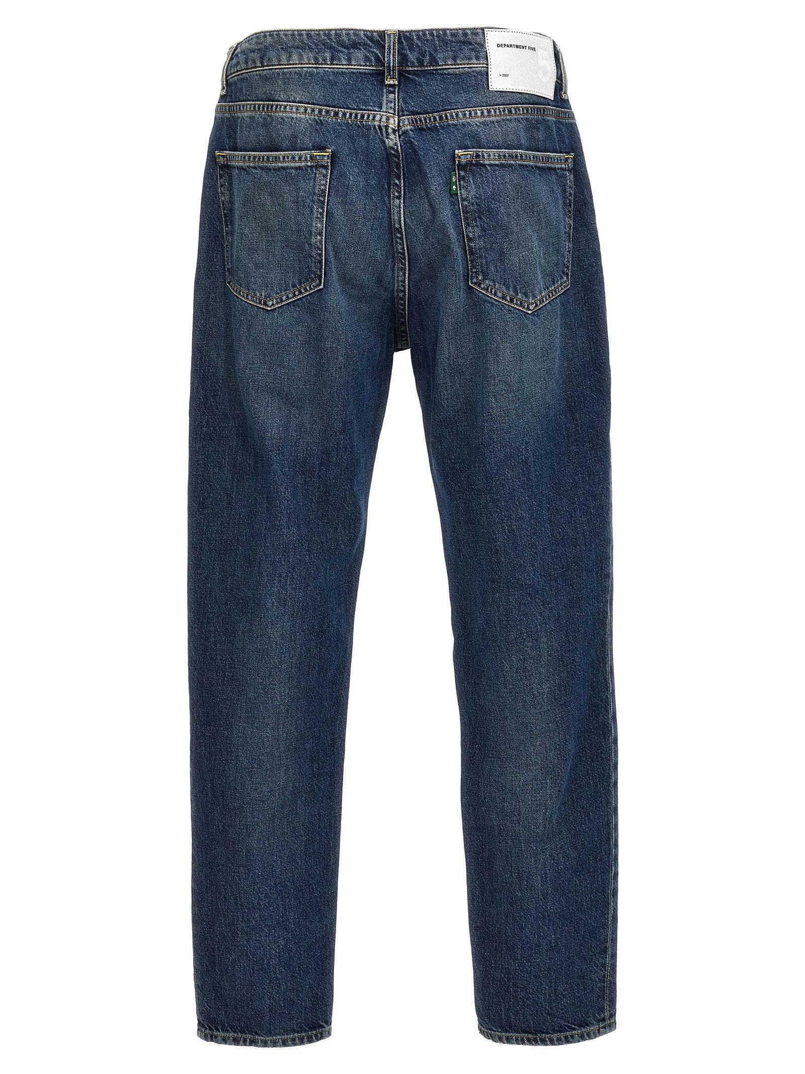 Department 5 Drake slim fit jeans blauw, achteraanzicht met logo