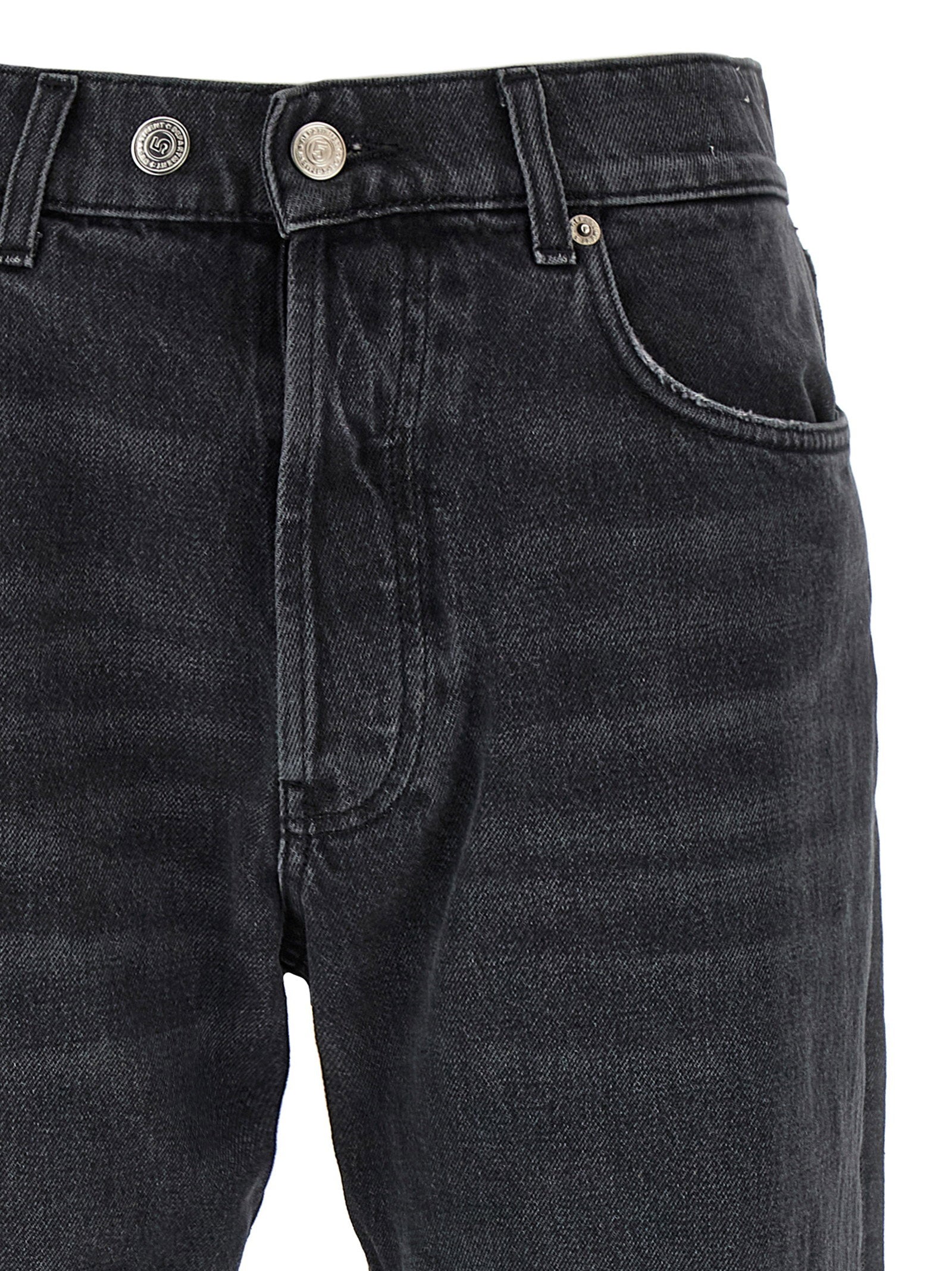 Zijaanzicht van de grijze Department 5 Musso jeans met rechte pijp