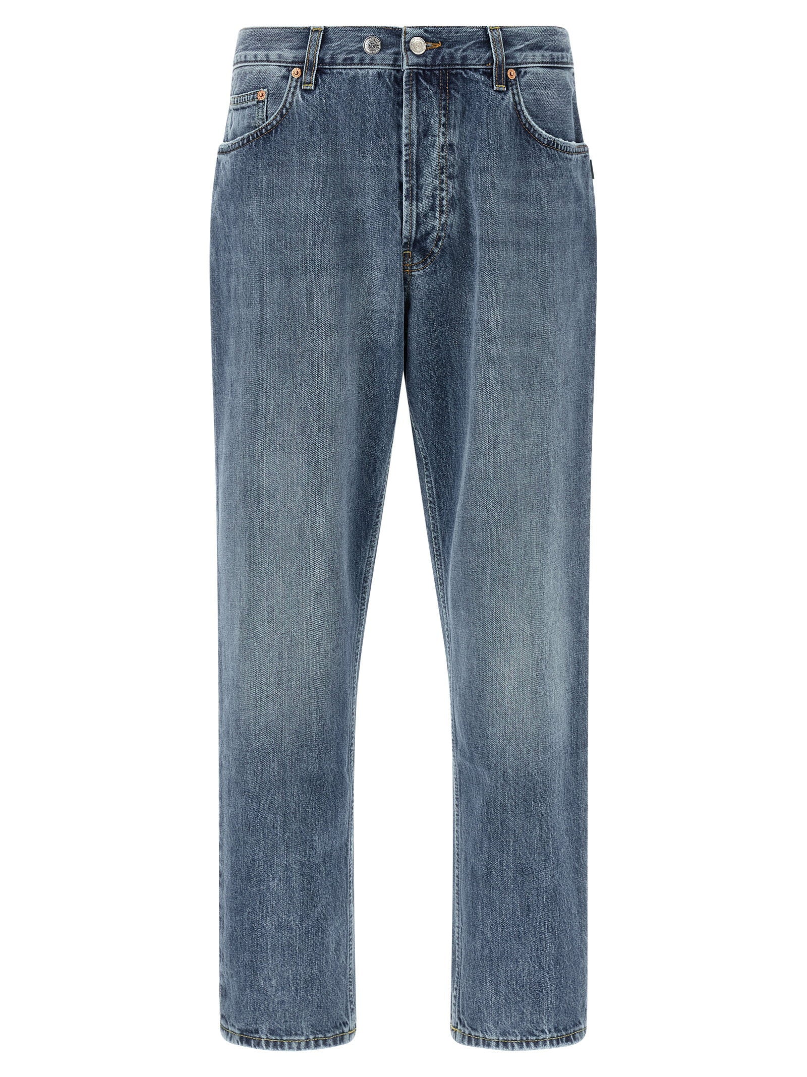 Department 5 Musso jeans in blauw, vooraanzicht met getailleerde crop-pijp