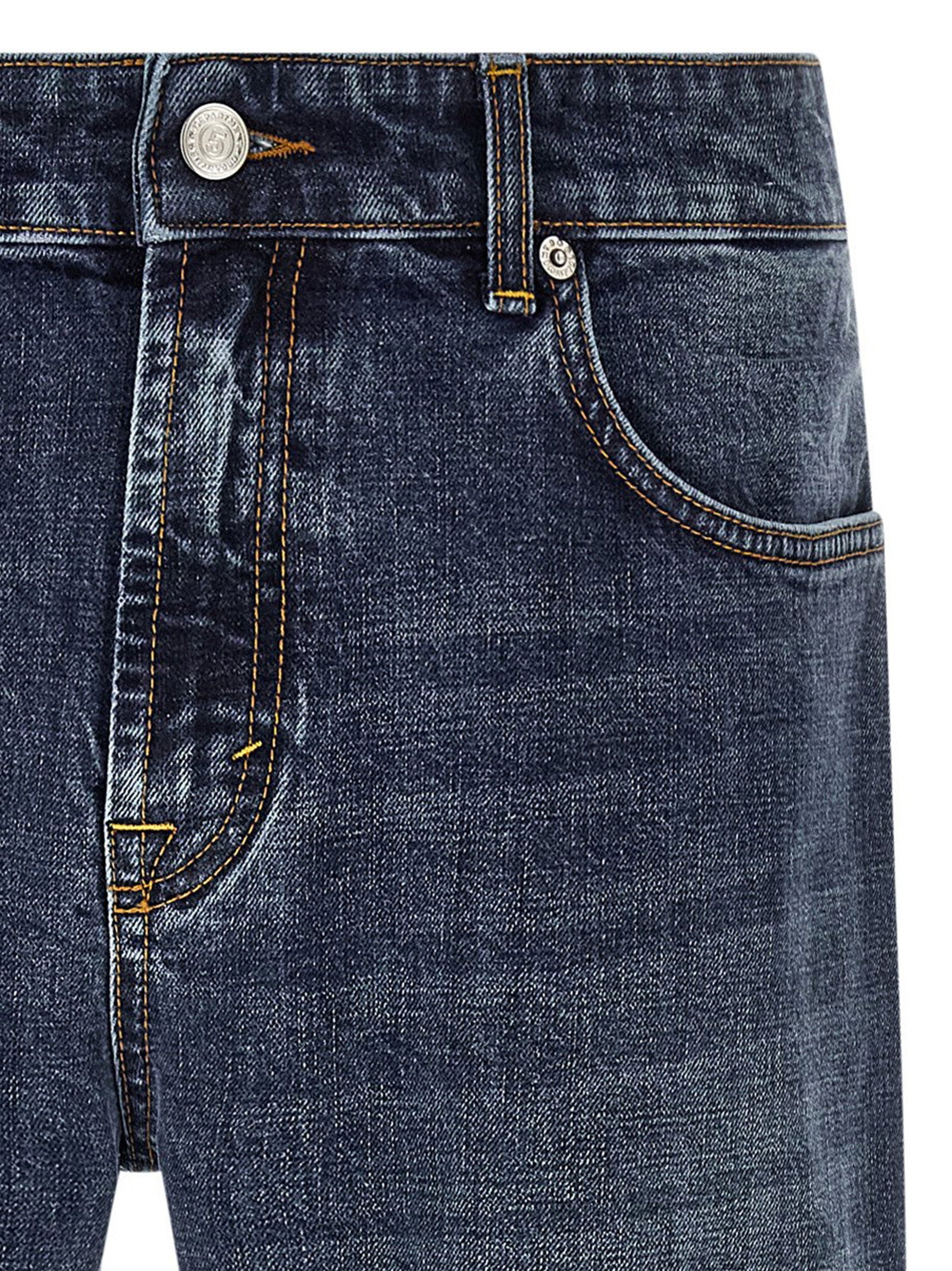 Department 5 Talk cropped straight-leg jeans stonewashed blauw, detail van de cropped pijplengte