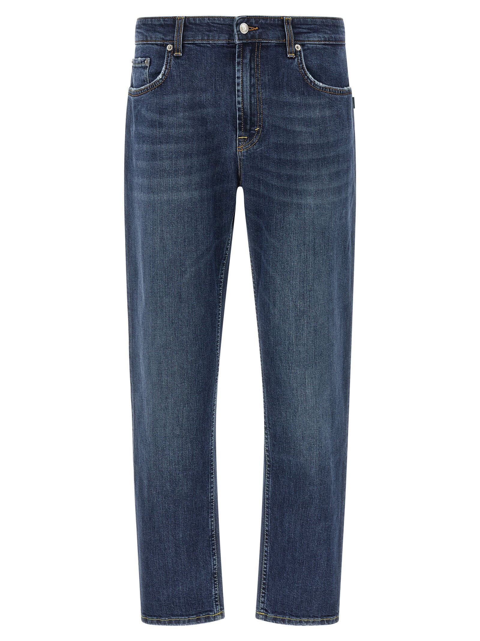 Department 5 Talk jeans donkerblauw, vooraanzicht met crop-lengte